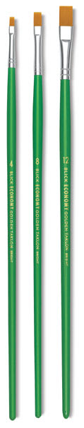 Golden Taklon Brushes - Flat, Sizes 4, 8, 12