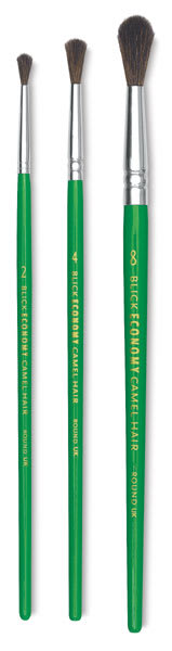 Blick Economy Camel Brushes Assorted Rounds Short Handle