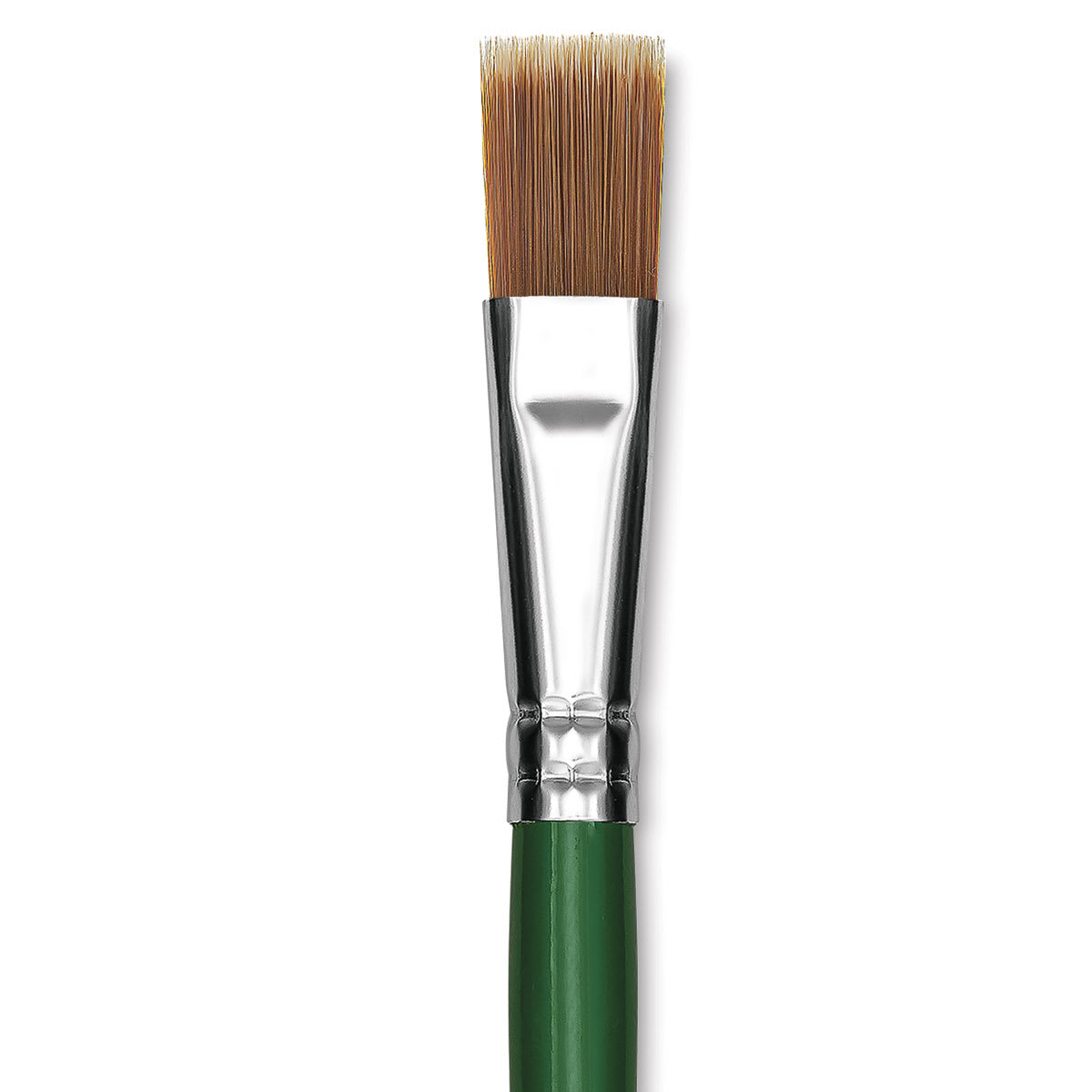 Blick Economy Golden Nylon Brush - Bright, Long Handle, Size 18 close up