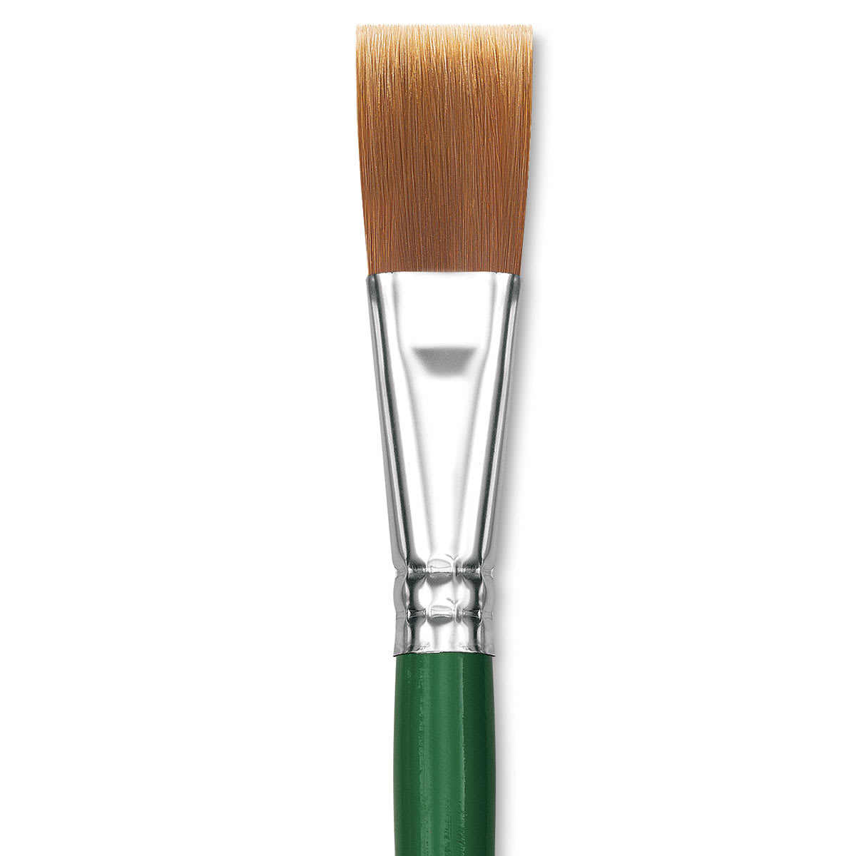 Blick Economy Golden Nylon Brush - Flat, Long Handle, 1" close up