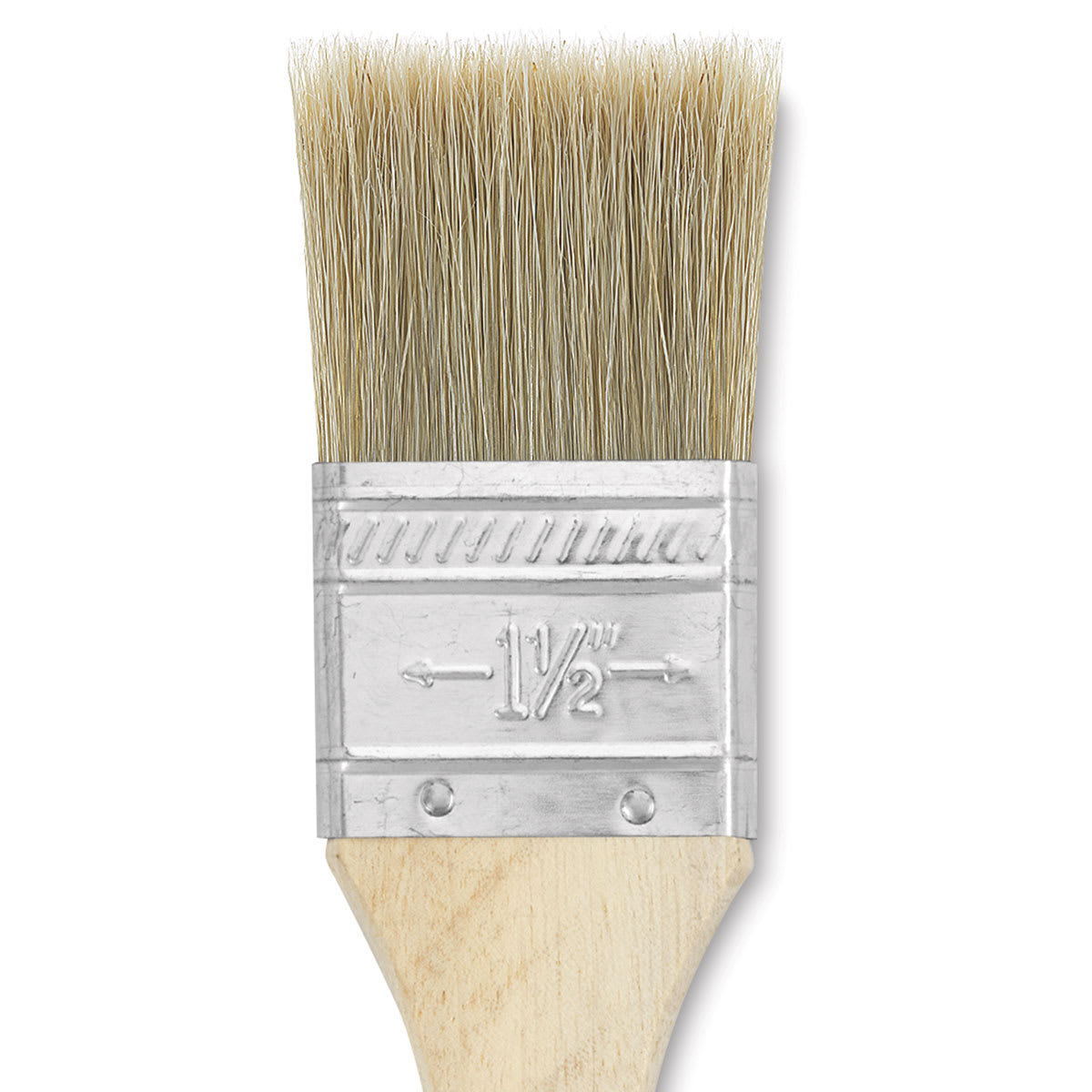 Blick Economy White Bristle Brush - Gesso, 1 1/2" close up