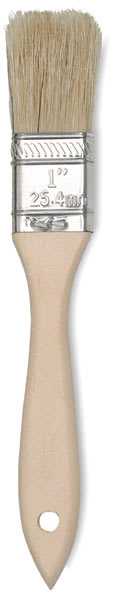 Blick Economy White Bristle Gesso Brush - Single Gesso Brush shown upright
