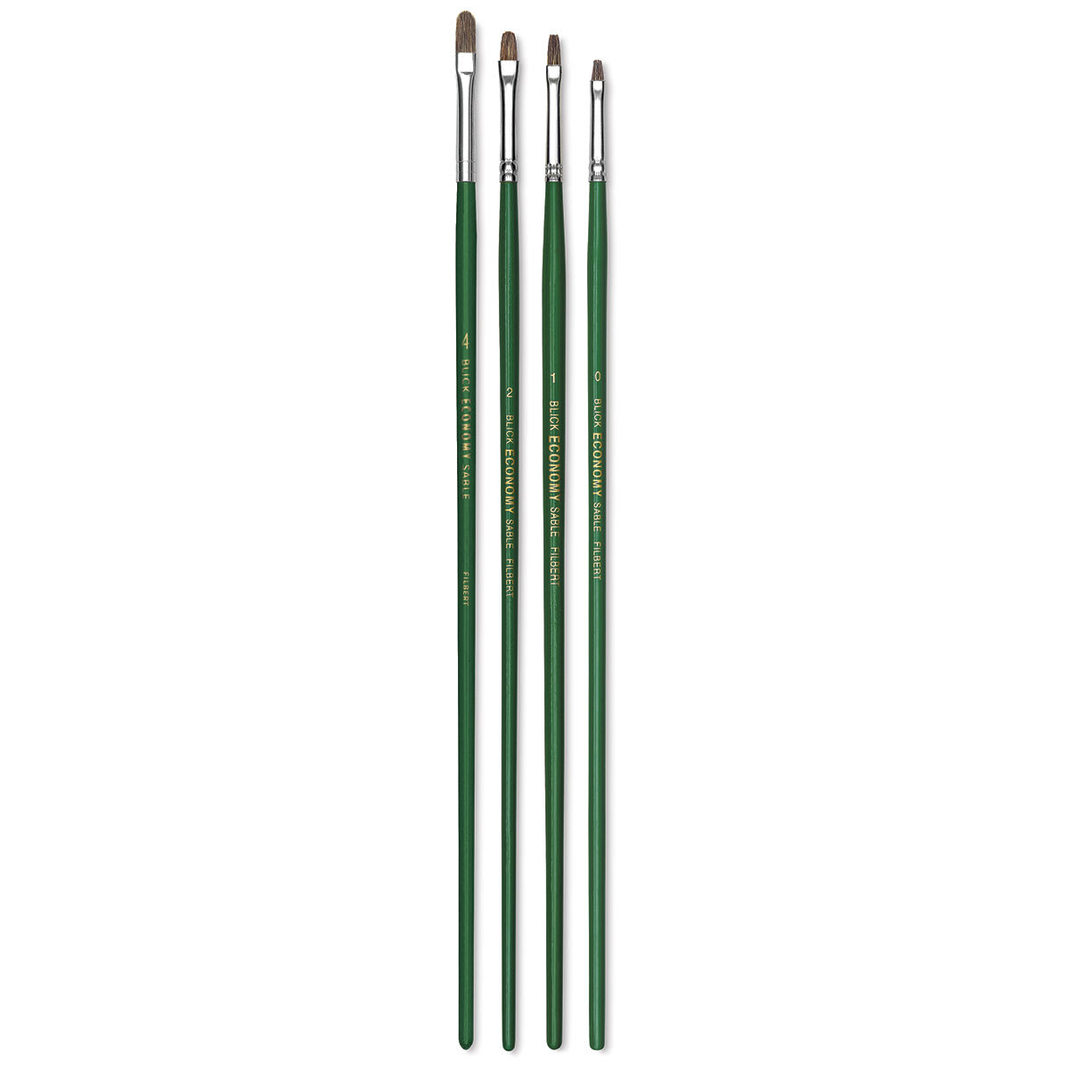 Blick Economy Sable Brush Set - Filbert, Long Handle, Set of 4