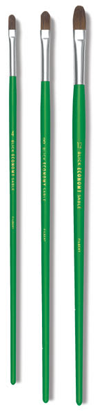 Blick Economy Sable Brushes - 3 Filbert brushes upright