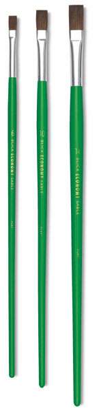Blick Economy Sable Brushes - 3 Flat brushes upright