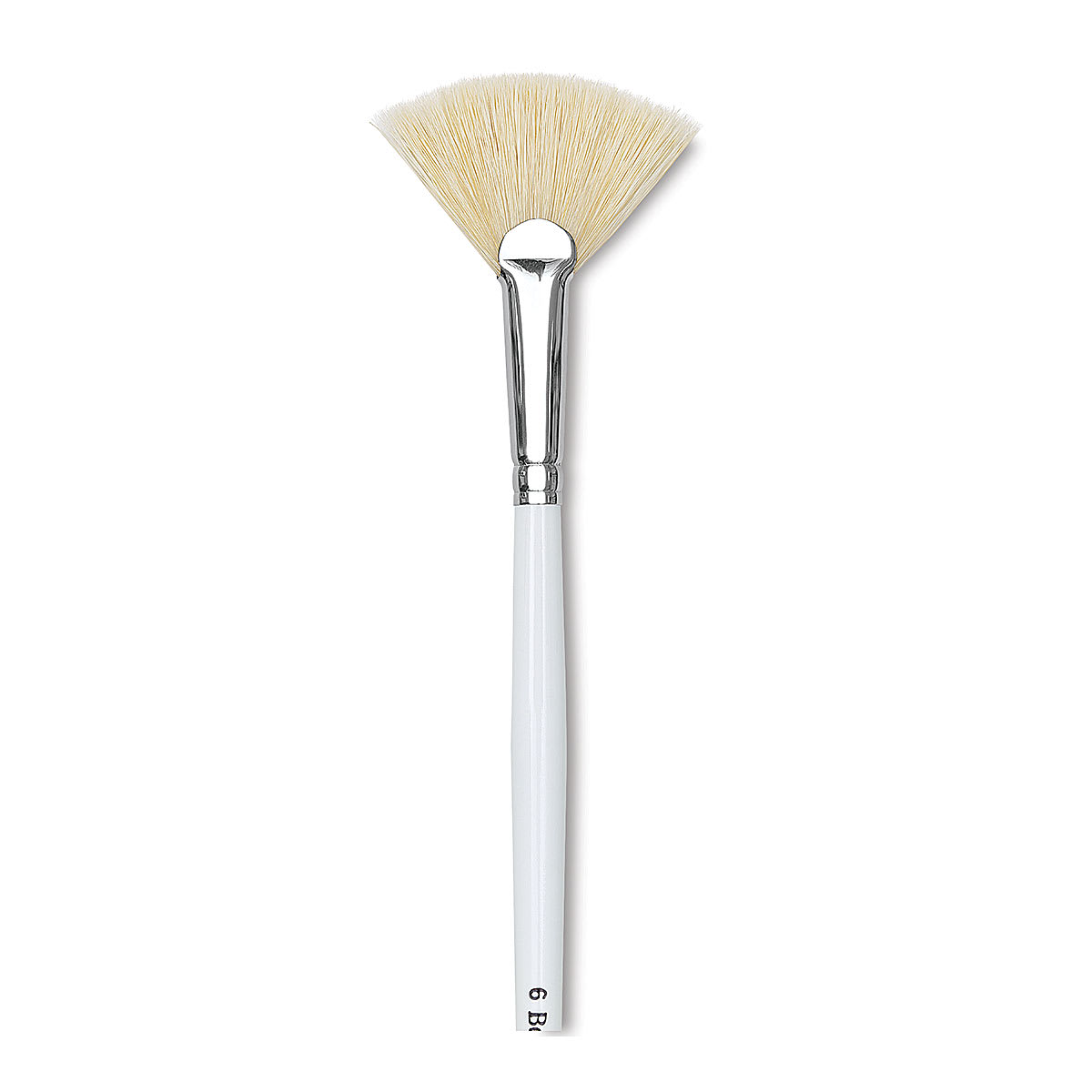 Bob Ross Hog Bristle Brush - Fan Blender, Size 6, close-up