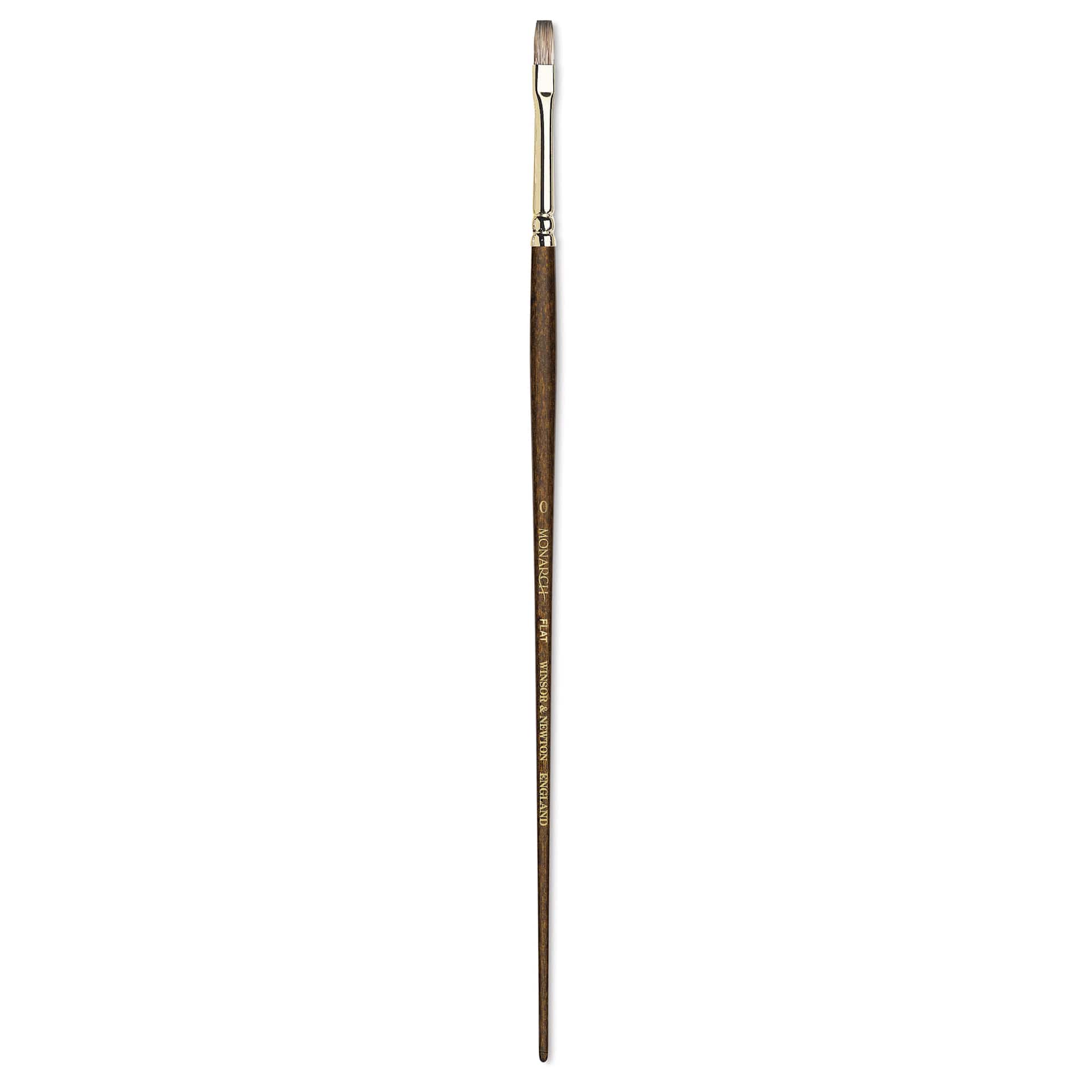 Winsor & Newton Monarch Mongoose Brush - Flat, Long Handle, Size 0