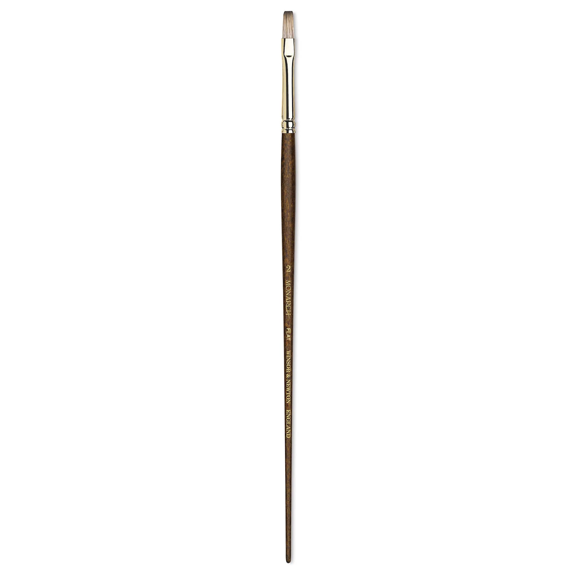 Winsor & Newton Monarch Mongoose Brush - Flat, Long Handle, Size 2