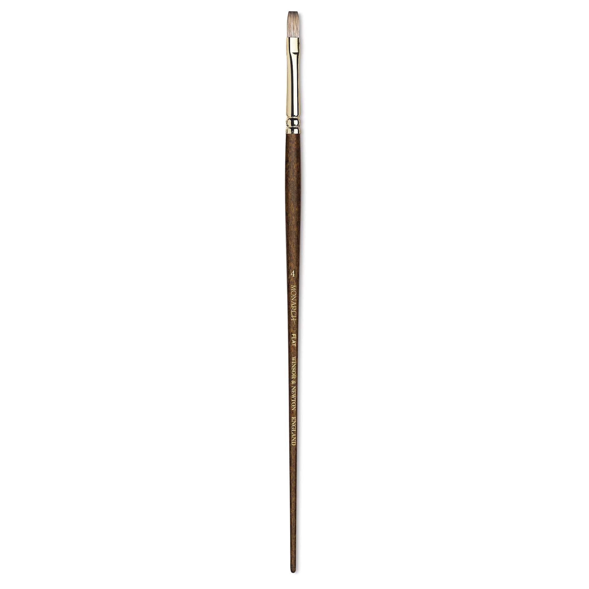 Winsor & Newton Monarch Mongoose Brush - Flat, Long Handle, Size 4