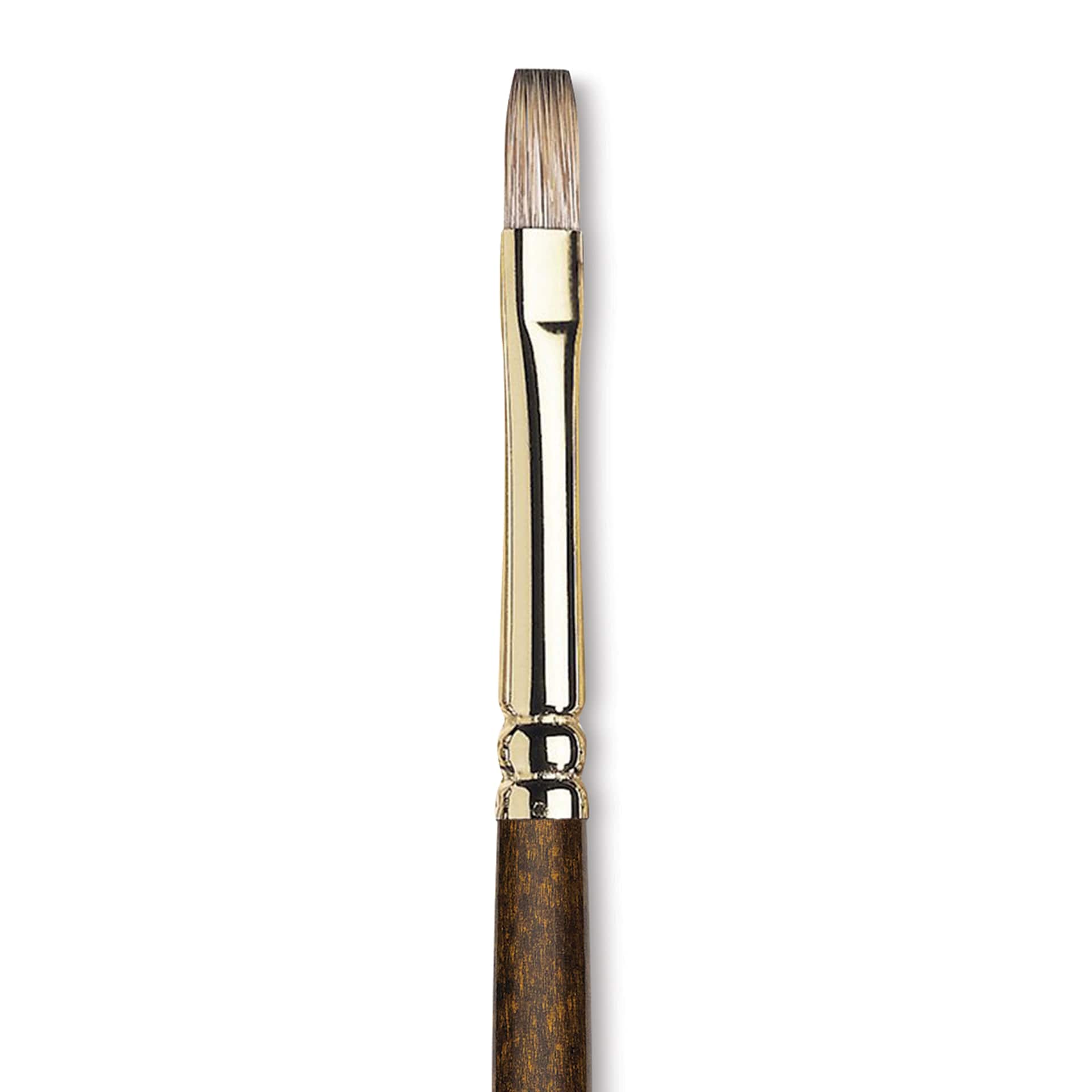 Winsor & Newton Monarch Mongoose Brush - Flat, Long Handle, Size 4, close up