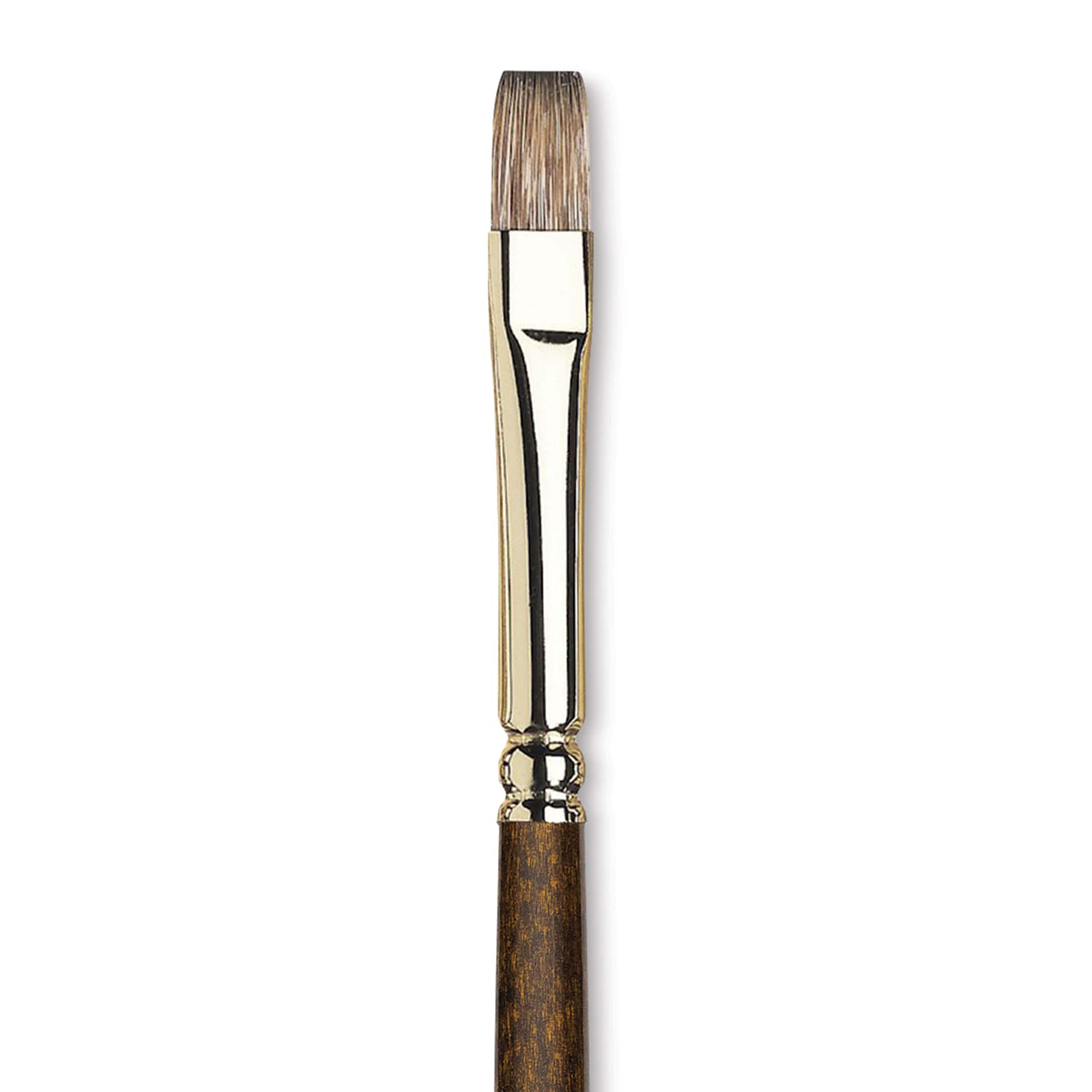 Winsor & Newton Monarch Mongoose Brush - Flat, Long Handle, Size 6, close up