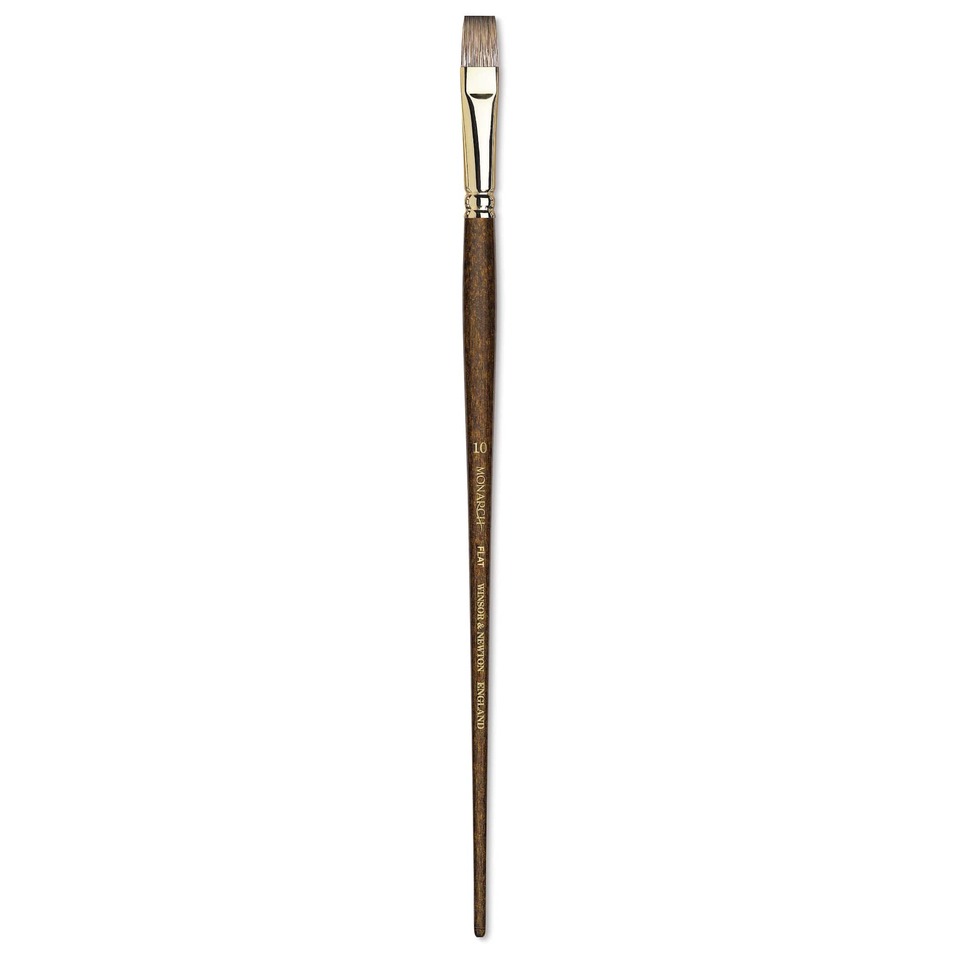 Winsor & Newton Monarch Mongoose Brush - Flat, Long Handle, Size 10