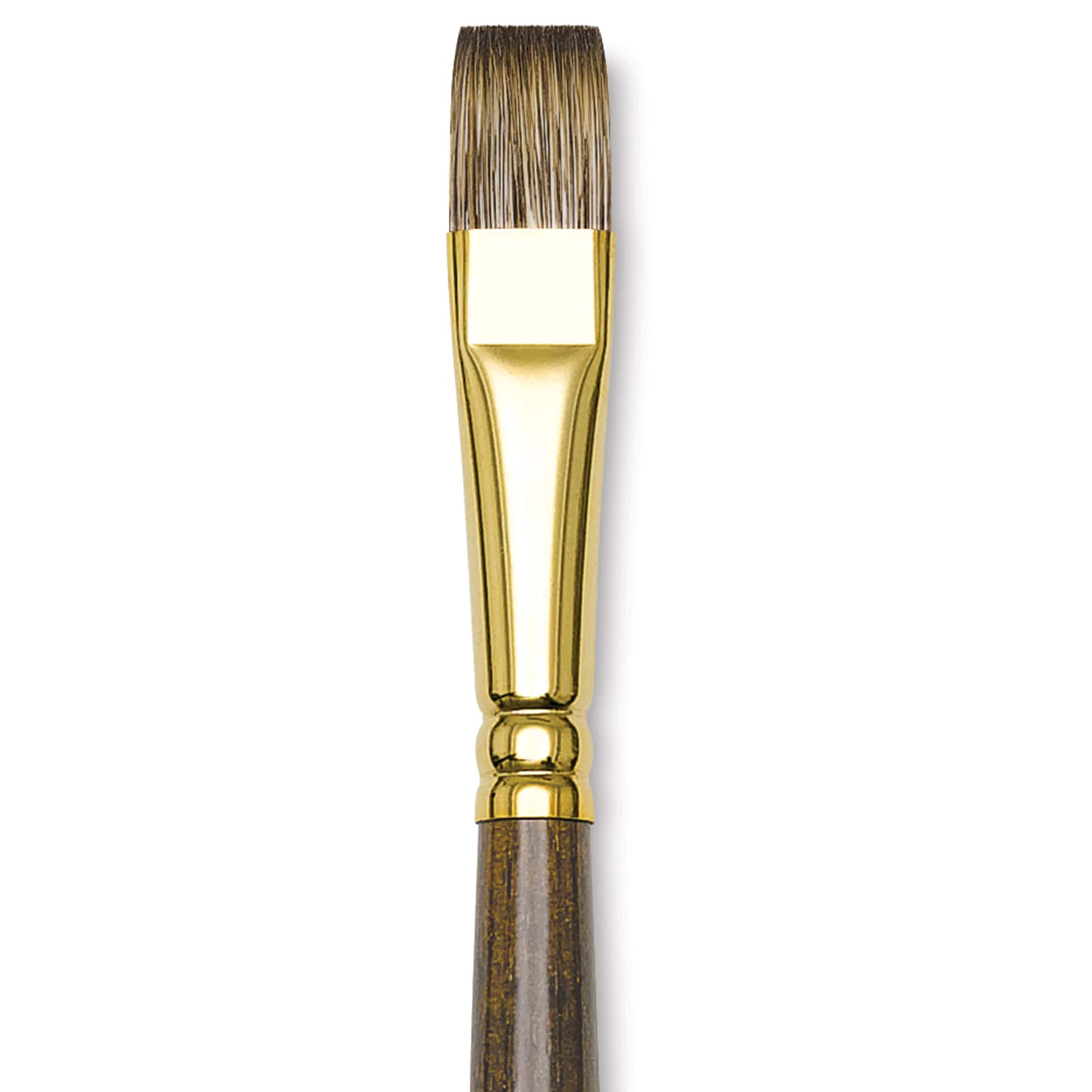 Winsor & Newton Monarch Mongoose Brush - Flat, Long Handle, Size 12, close up