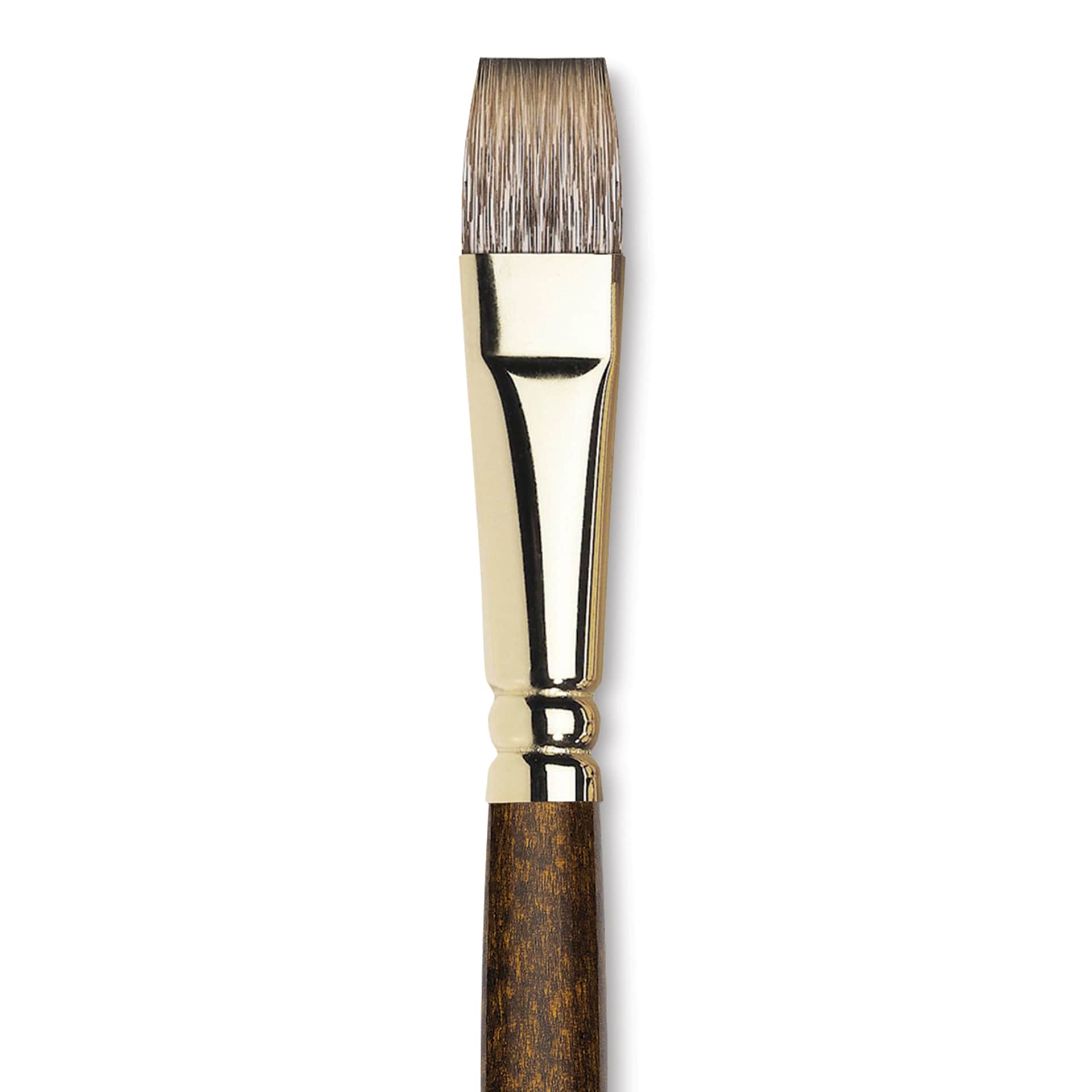 Winsor & Newton Monarch Mongoose Brush - Flat, Long Handle, Size 14, close up