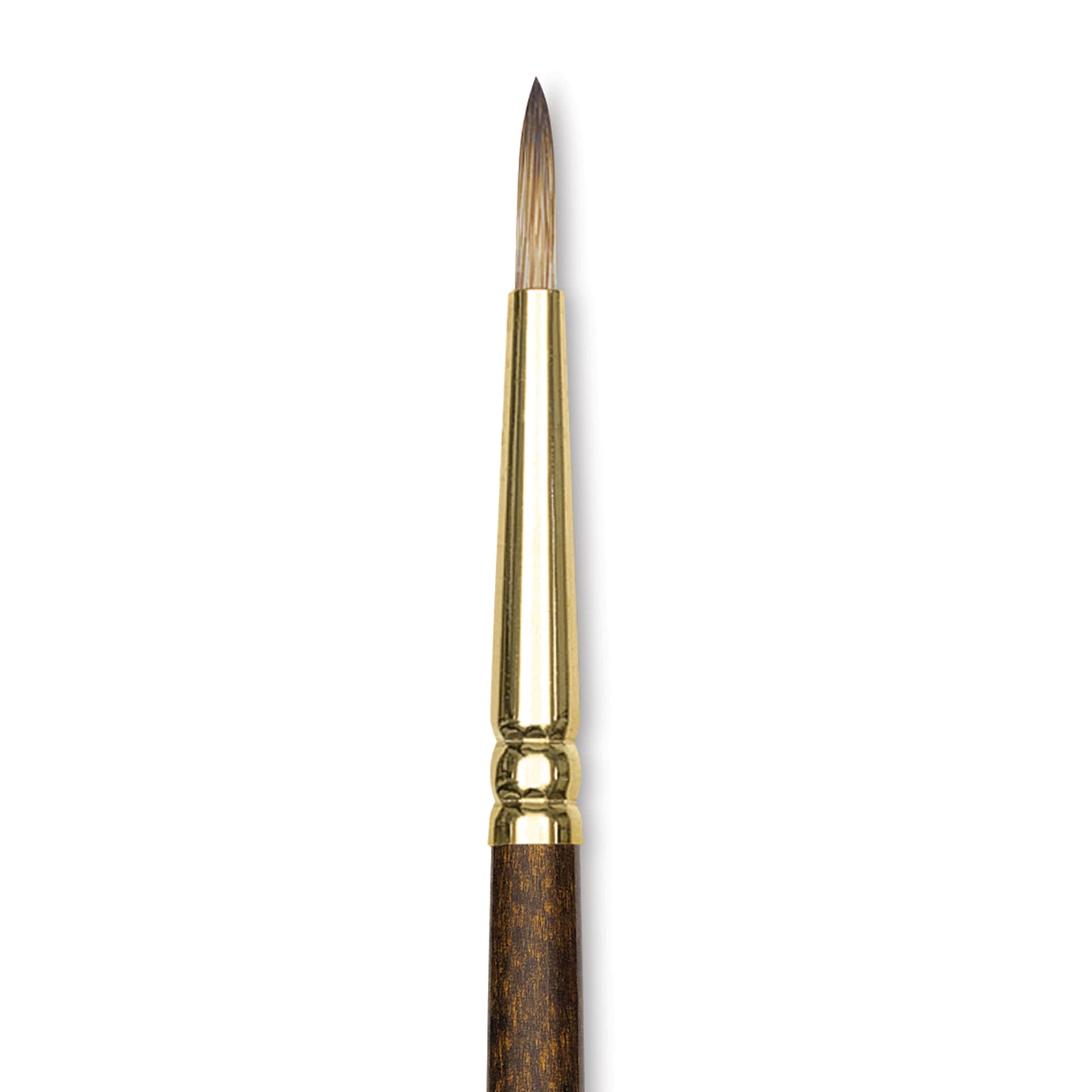 Winsor & Newton Monarch Mongoose Brush - Round, Long Handle, Size 2, close up