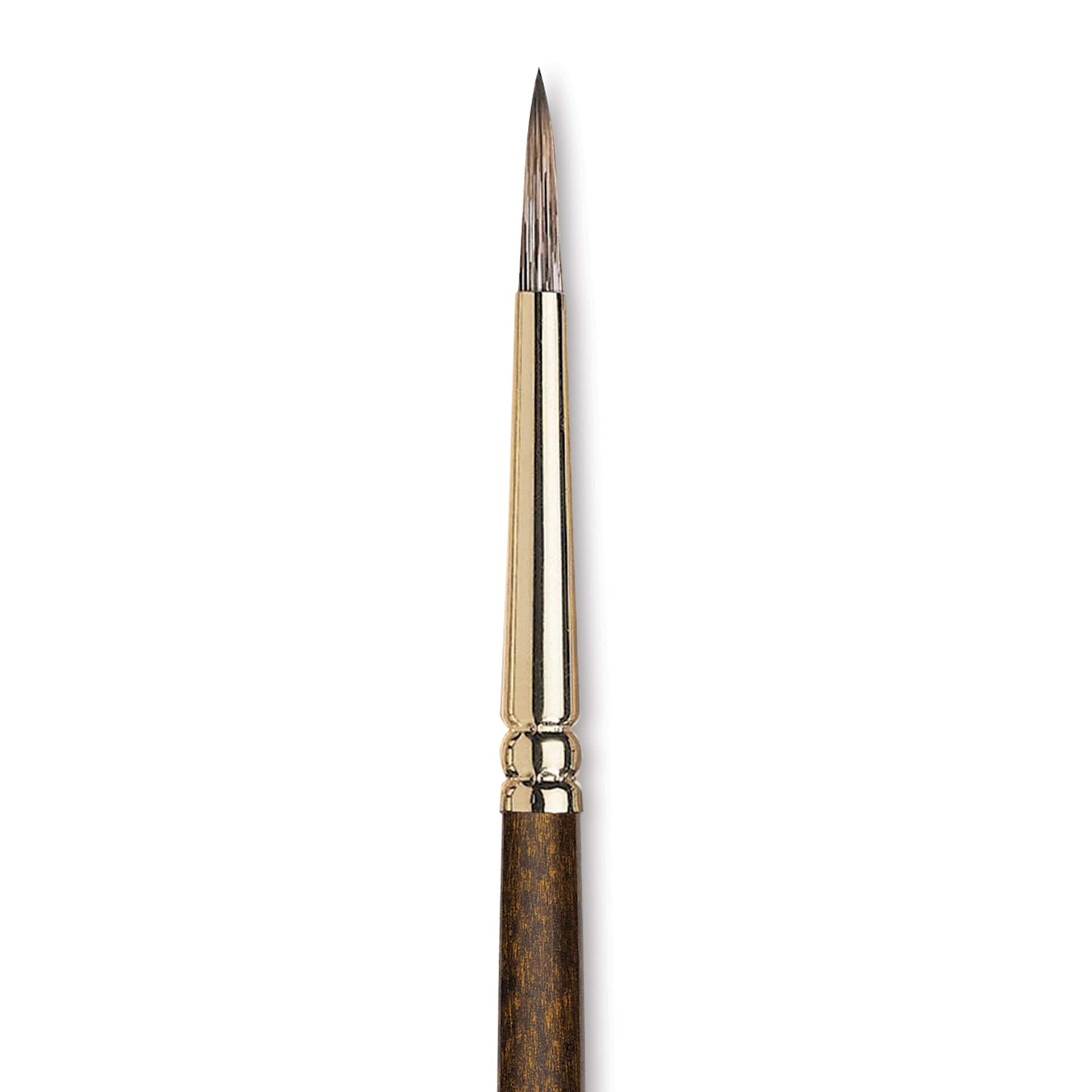 Winsor & Newton Monarch Mongoose Brush - Round, Long Handle, Size 4, close up
