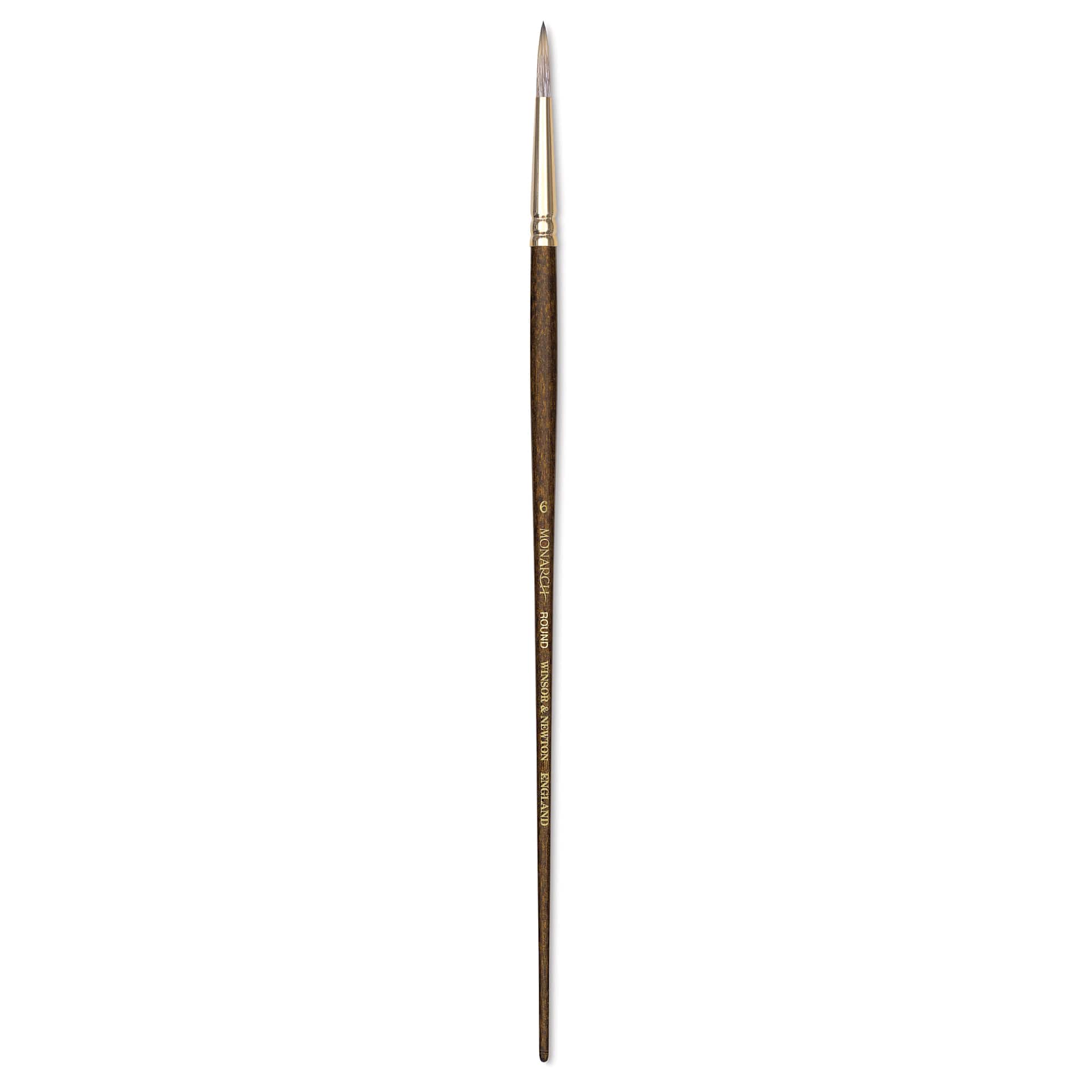 Winsor & Newton Monarch Mongoose Brush - Round, Long Handle, Size 6