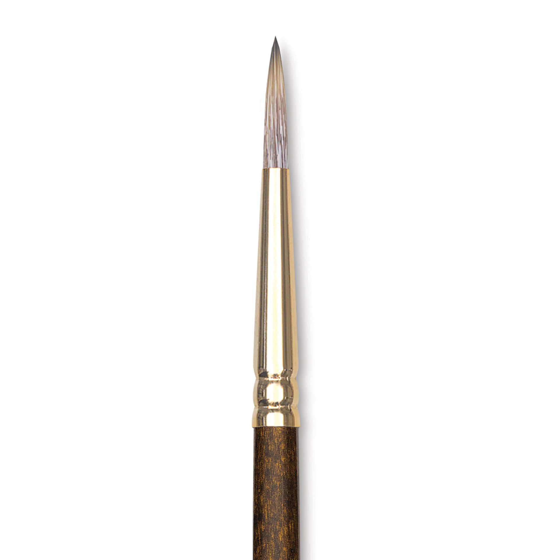 Winsor & Newton Monarch Mongoose Brush - Round, Long Handle, Size 6, close up