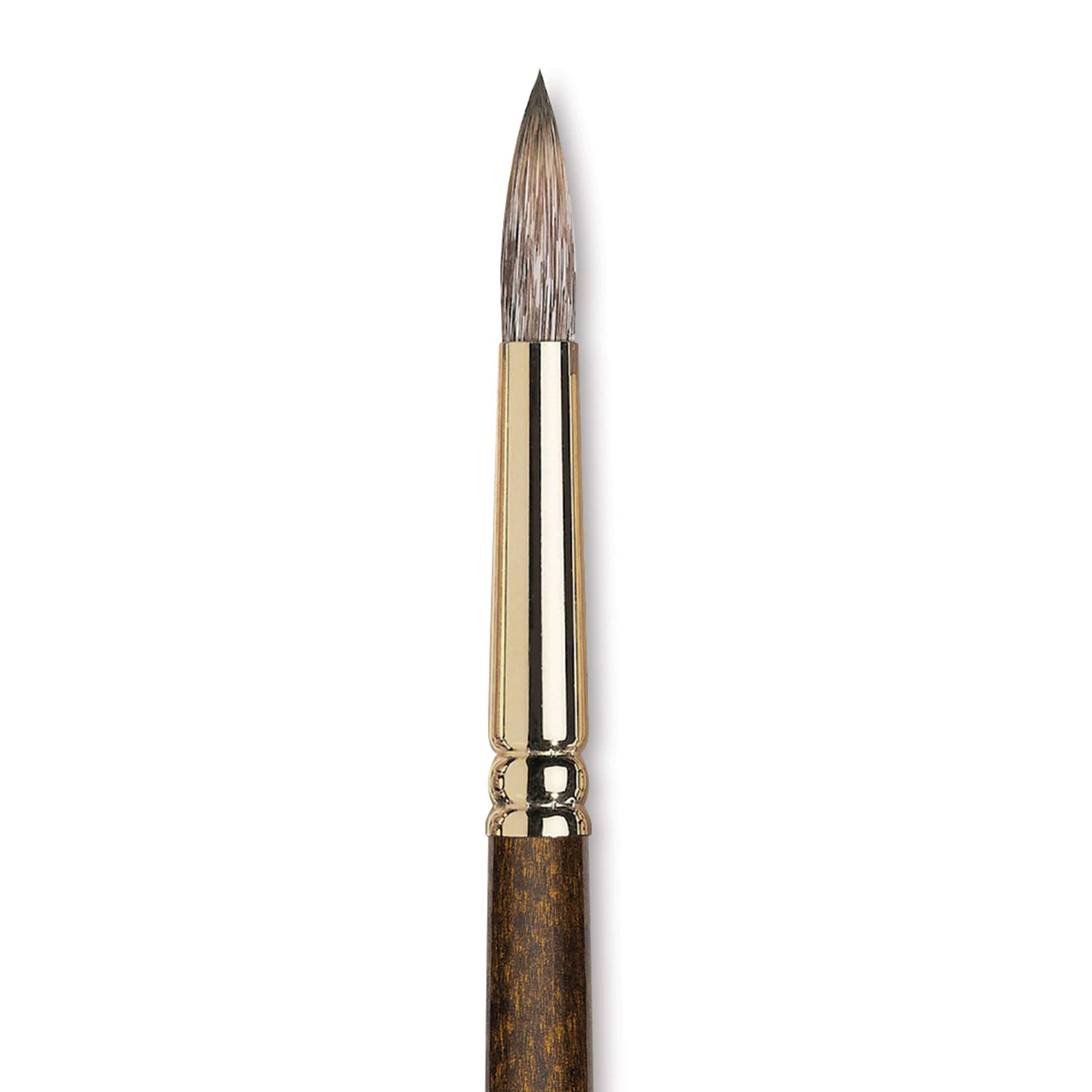 Winsor & Newton Monarch Mongoose Brush - Round, Long Handle, Size 10, close up