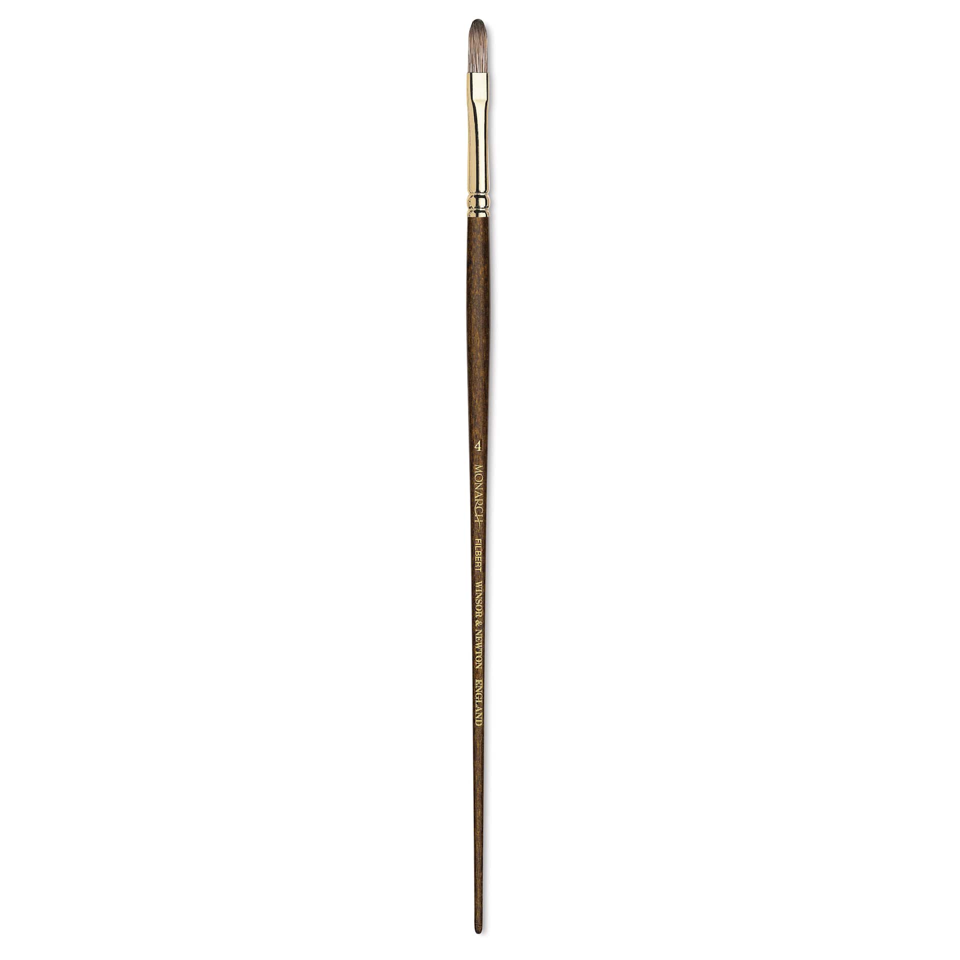 Winsor & Newton Monarch Mongoose Brush - Filbert, Long Handle, Size 4