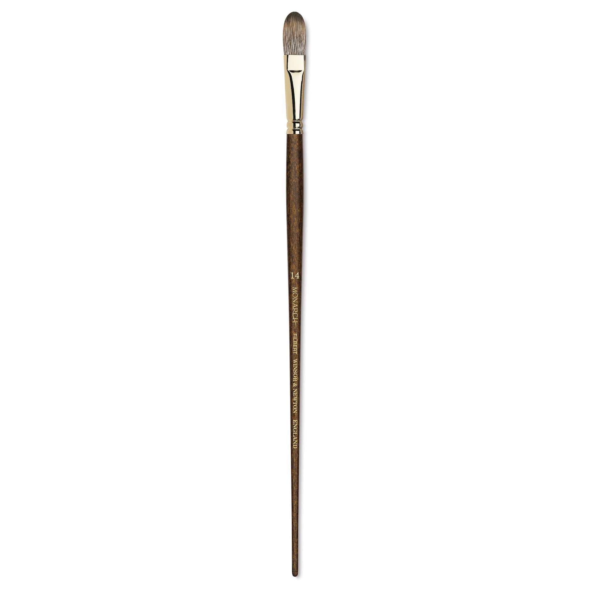Winsor & Newton Monarch Mongoose Brush - Filbert, Long Handle, Size 14