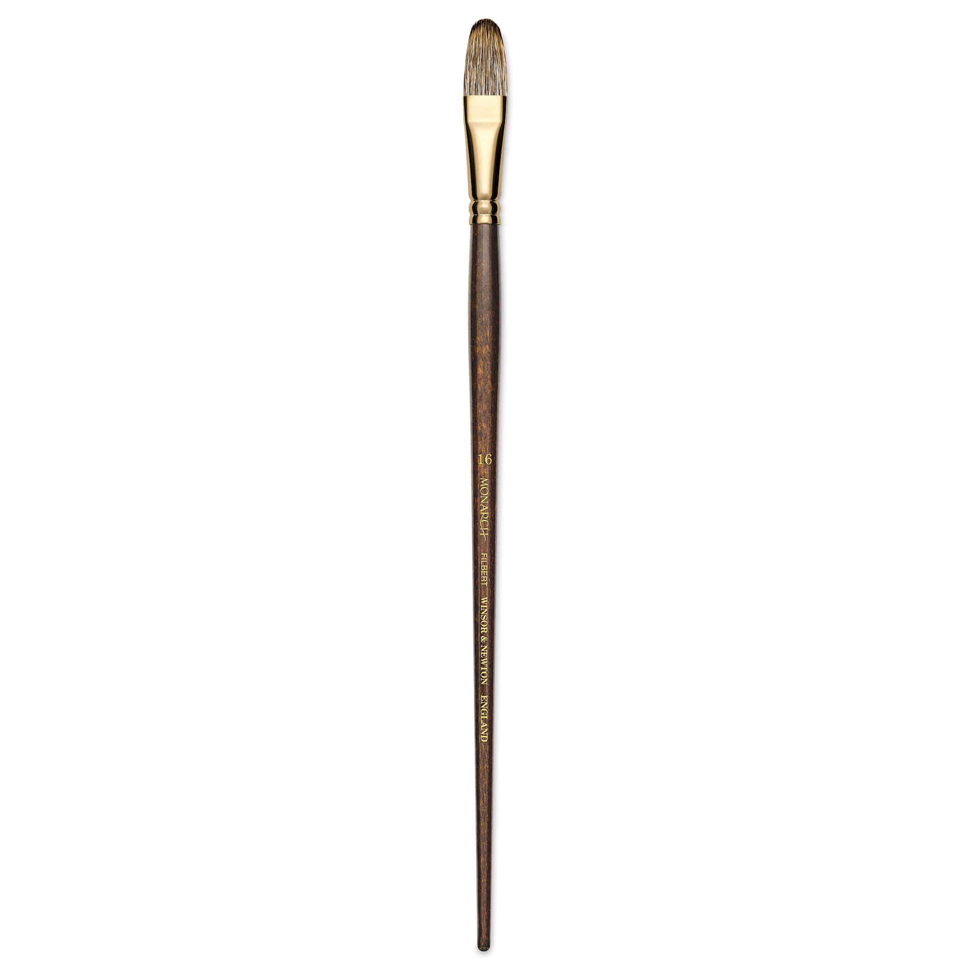 Winsor & Newton Monarch Mongoose Brush - Filbert, Long Handle, Size 16
