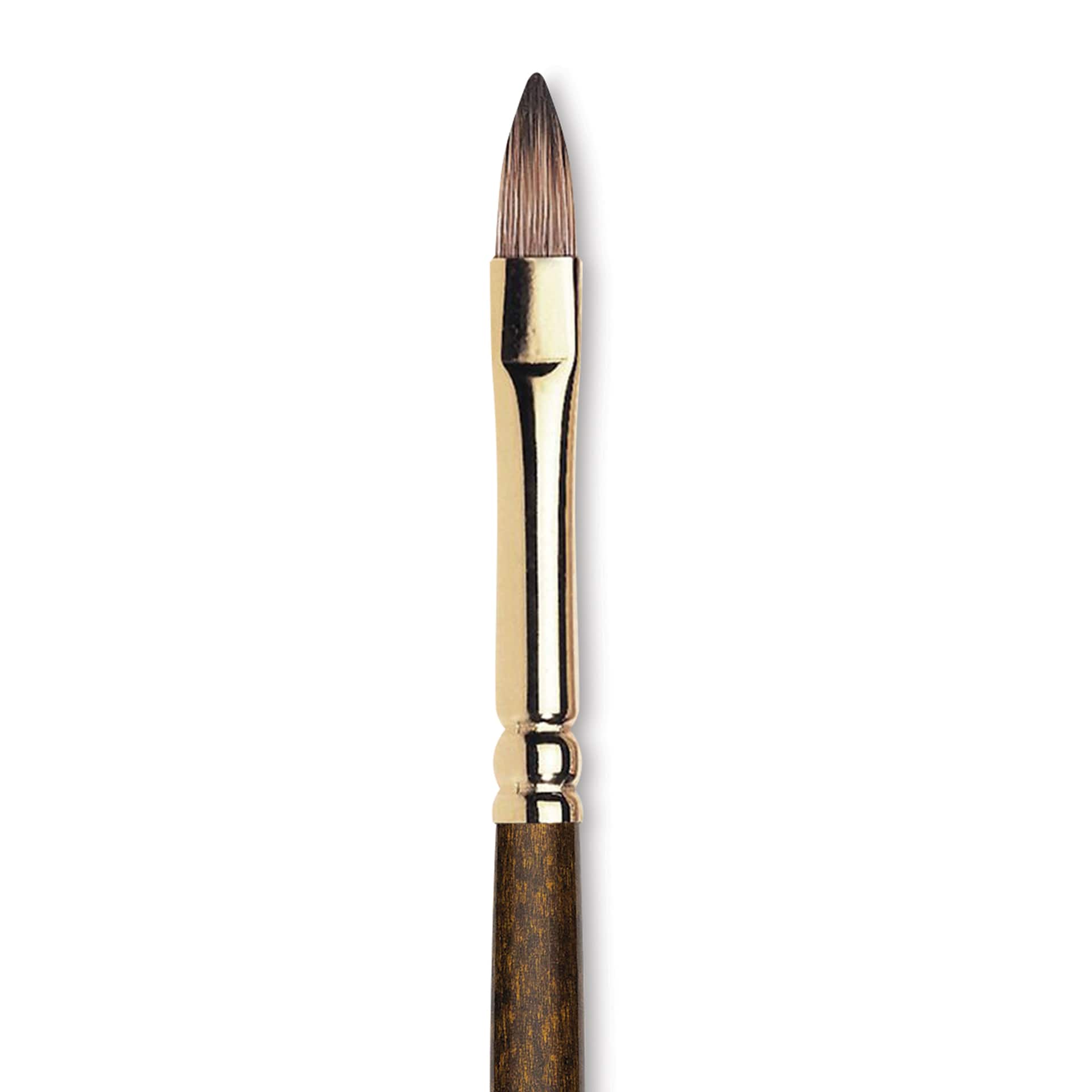 Winsor & Newton Monarch Mongoose Brush - Short Filbert, Long Handle, Size 4, close up