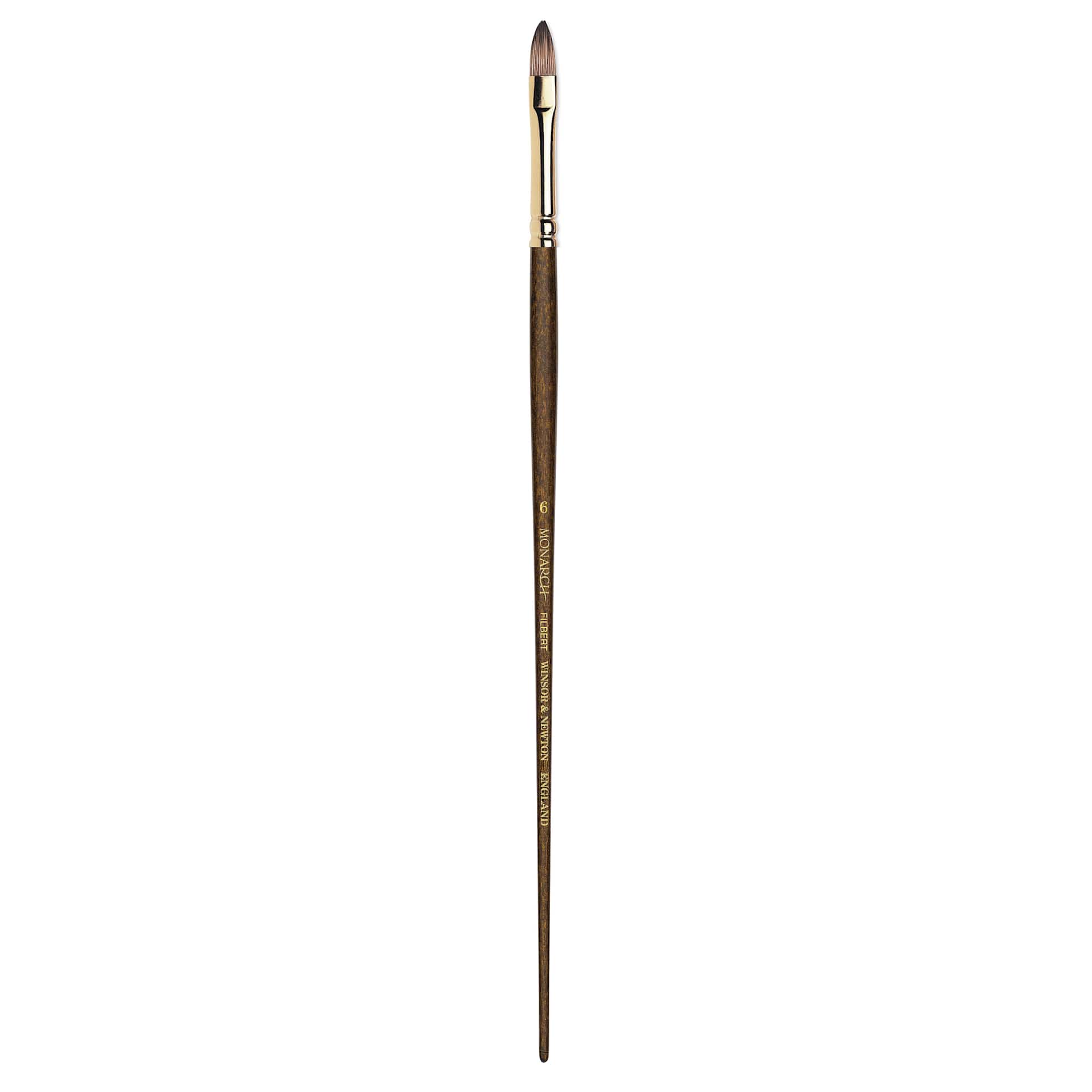 Winsor & Newton Monarch Mongoose Brush - Short Filbert, Long Handle, Size 6
