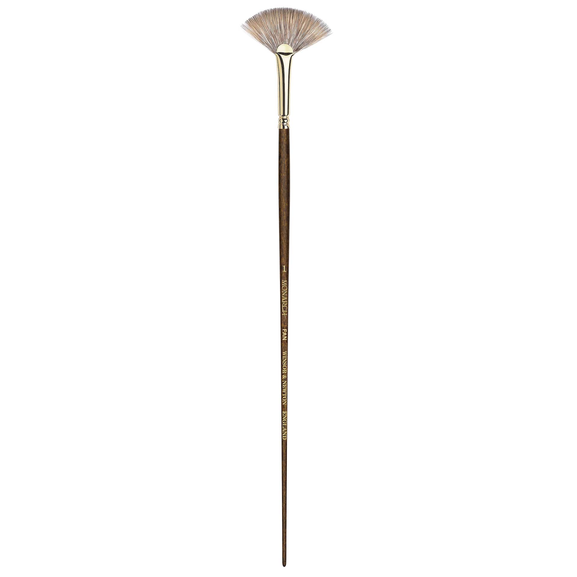 Winsor & Newton Monarch Mongoose Brush - Fan, Long Handle, Size 1