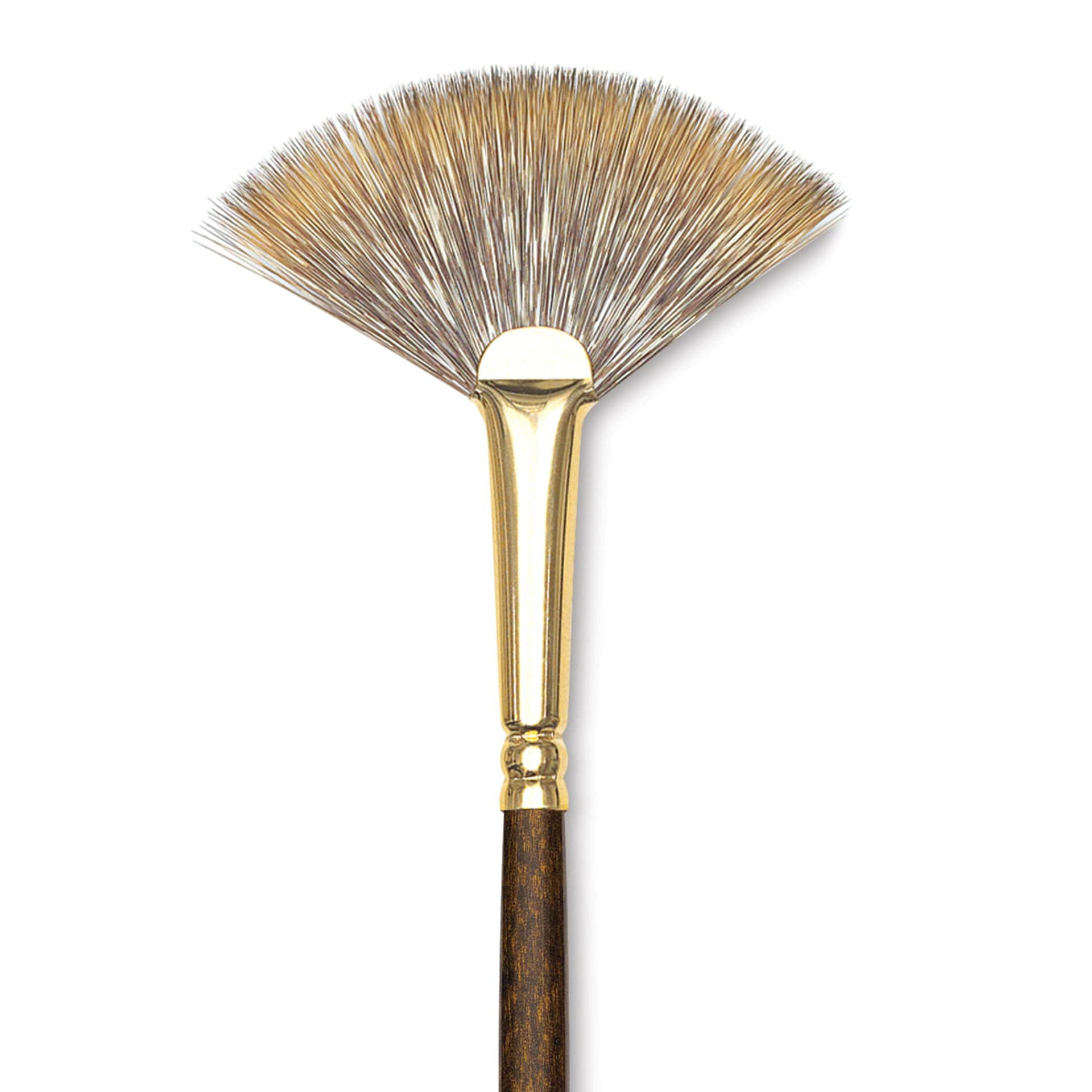 Winsor & Newton Monarch Mongoose Brush - Fan, Long Handle, Size 4, close up