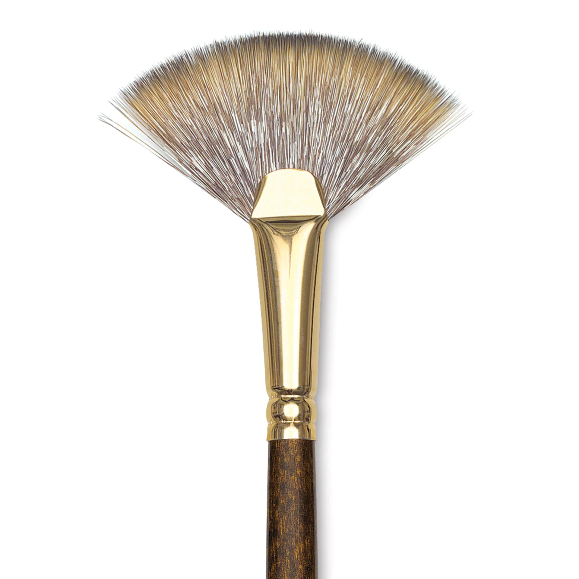 Winsor & Newton Monarch Mongoose Brush - Fan, Long Handle, Size 6, close up