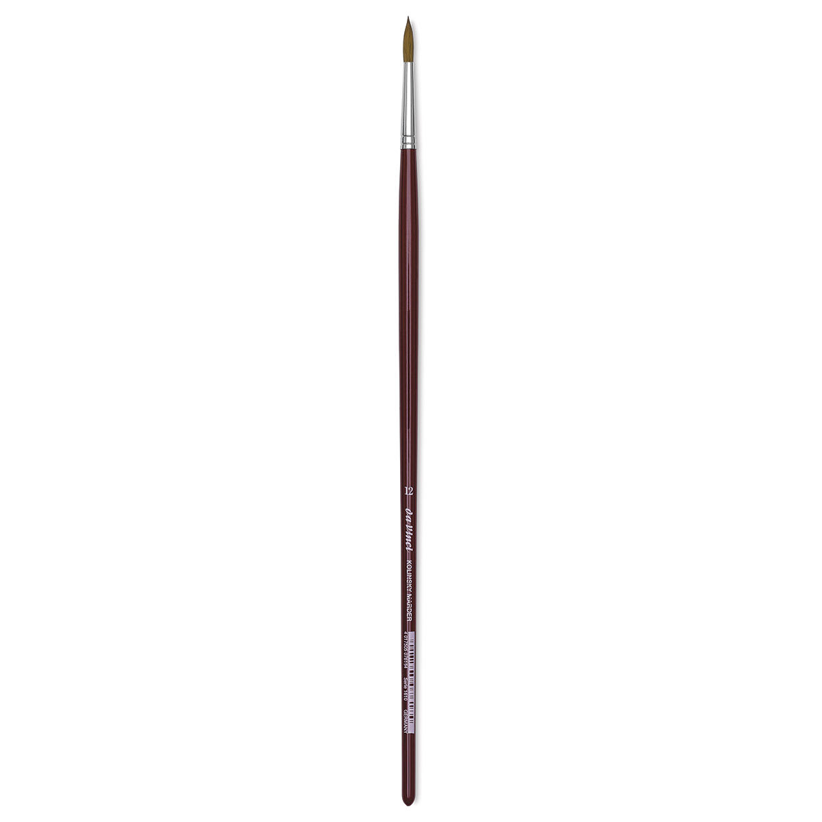 Da Vinci Kolinsky Red Oil Sable Brush - Round, Long Handle, Size 12