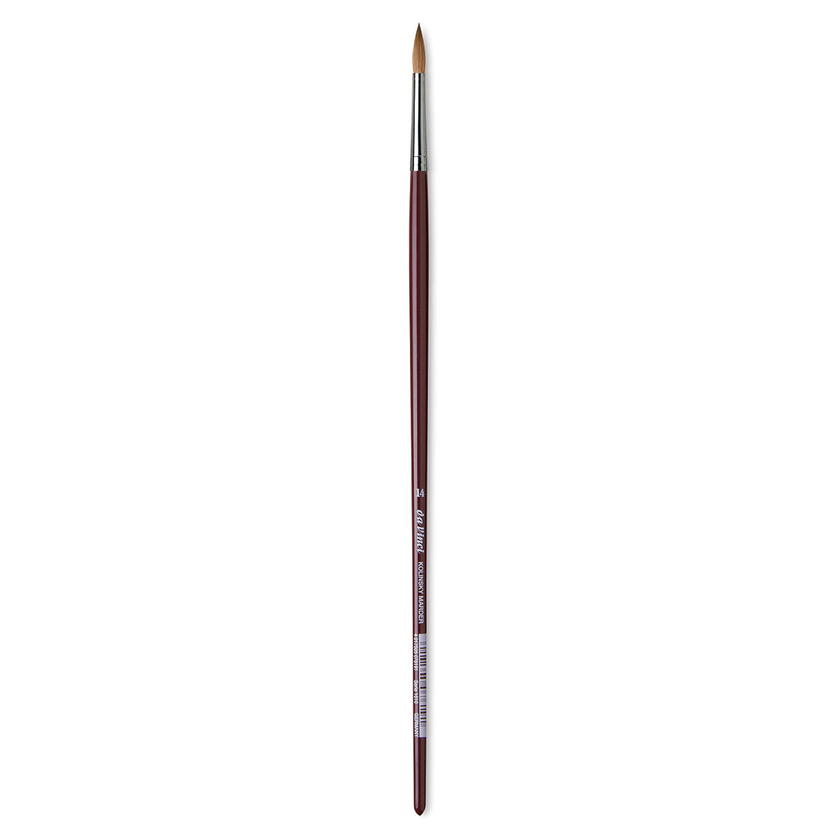 Da Vinci Kolinsky Red Oil Sable Brush - Round, Long Handle, Size 14