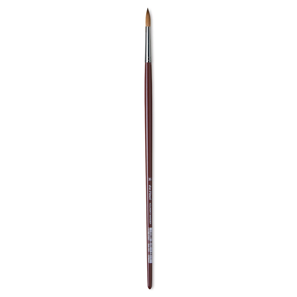 Da Vinci Kolinsky Red Oil Sable Brush - Round, Long Handle, Size 16