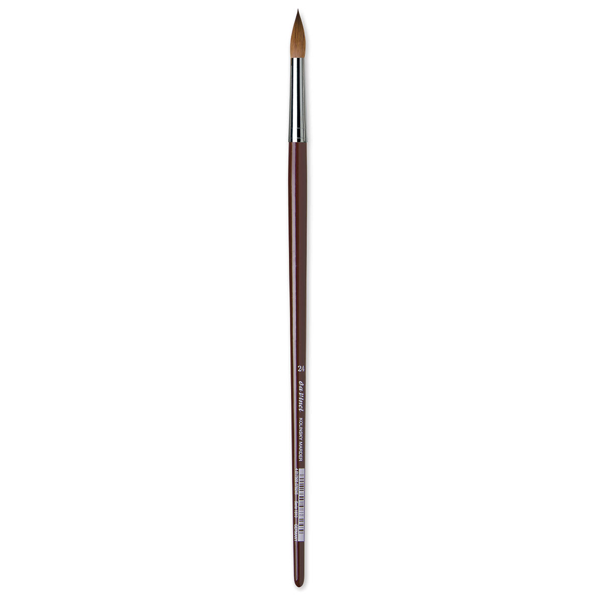 Da Vinci Kolinsky Red Oil Sable Brush - Round, Long Handle, Size 24