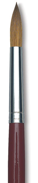 Da Vinci Kolinsky Red Sable Oil Brushes - Closeup of Round Brush