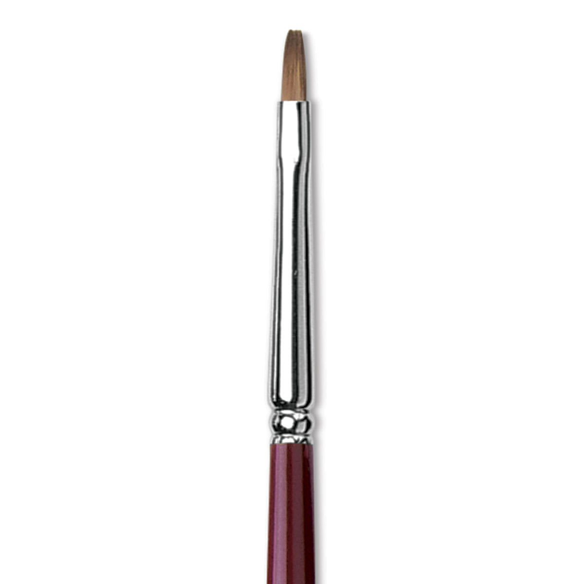 Da Vinci Kolinsky Red Oil Sable Brush - Bright, Long Handle, Size 2 close up