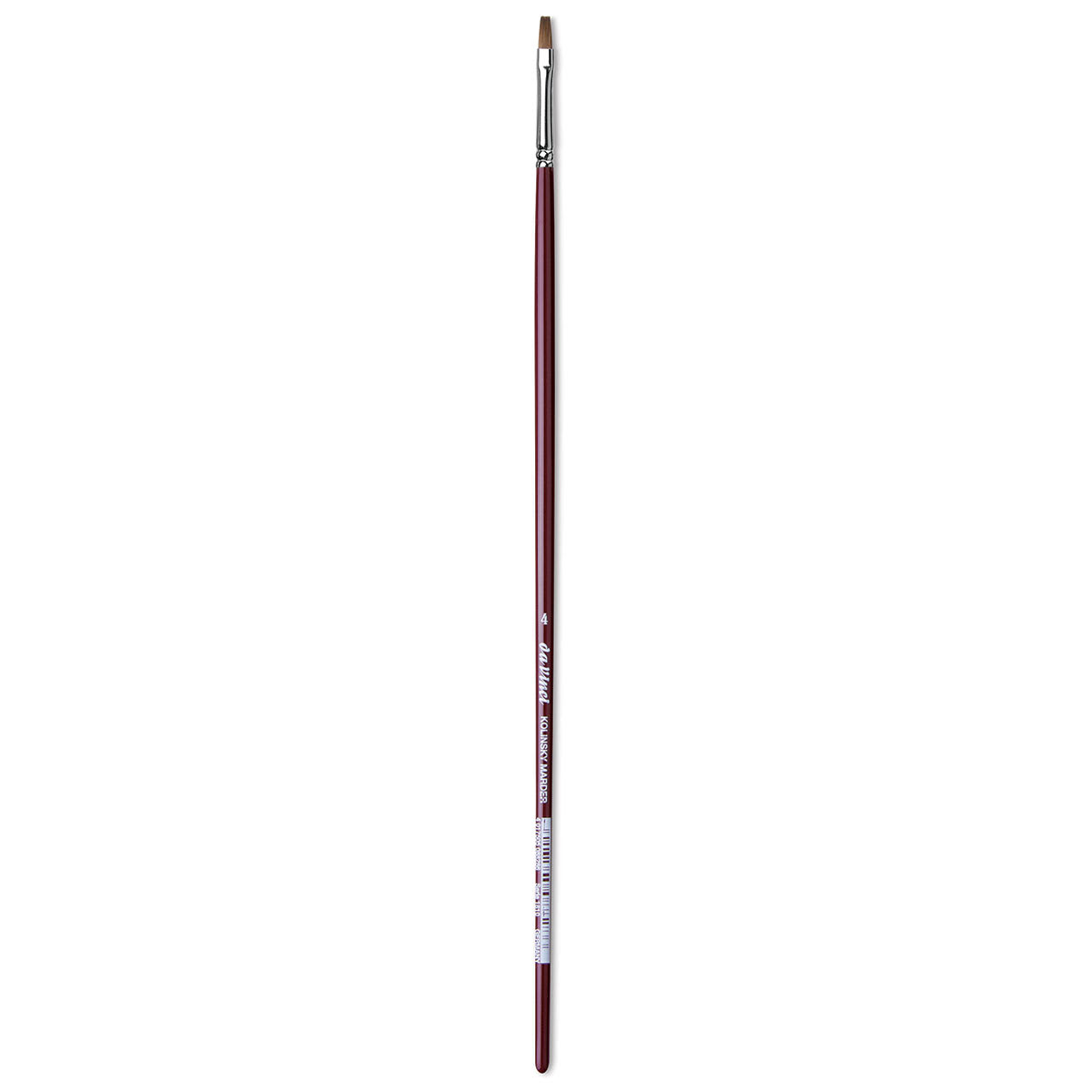 Da Vinci Kolinsky Red Oil Sable Brush - Bright, Long Handle, Size 4