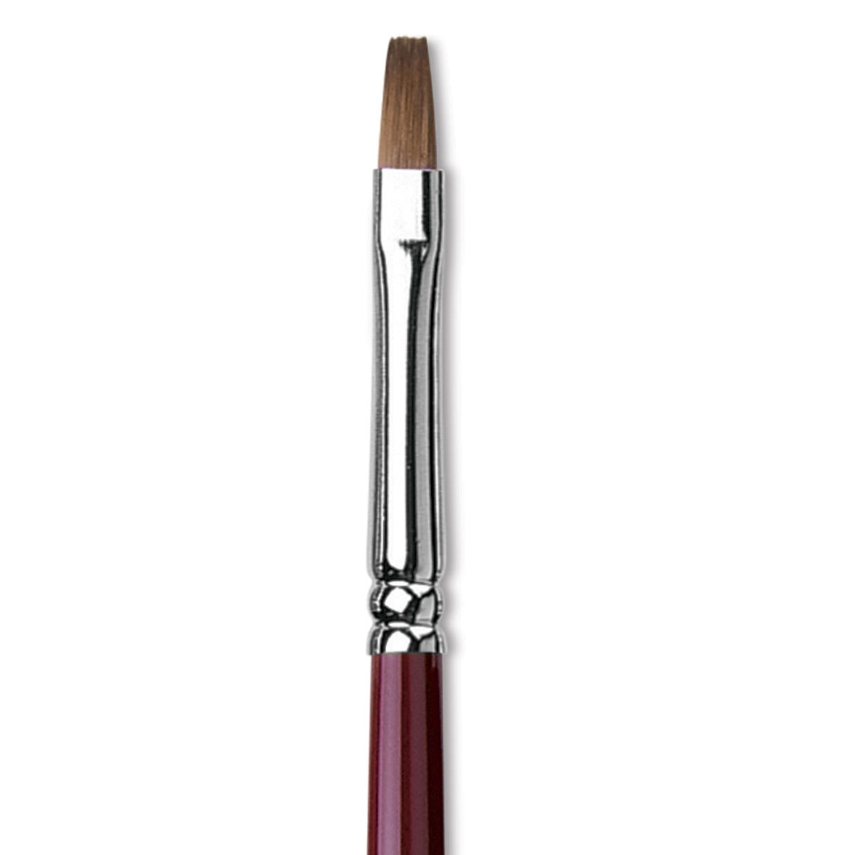 Da Vinci Kolinsky Red Oil Sable Brush - Bright, Long Handle, Size 4 close up