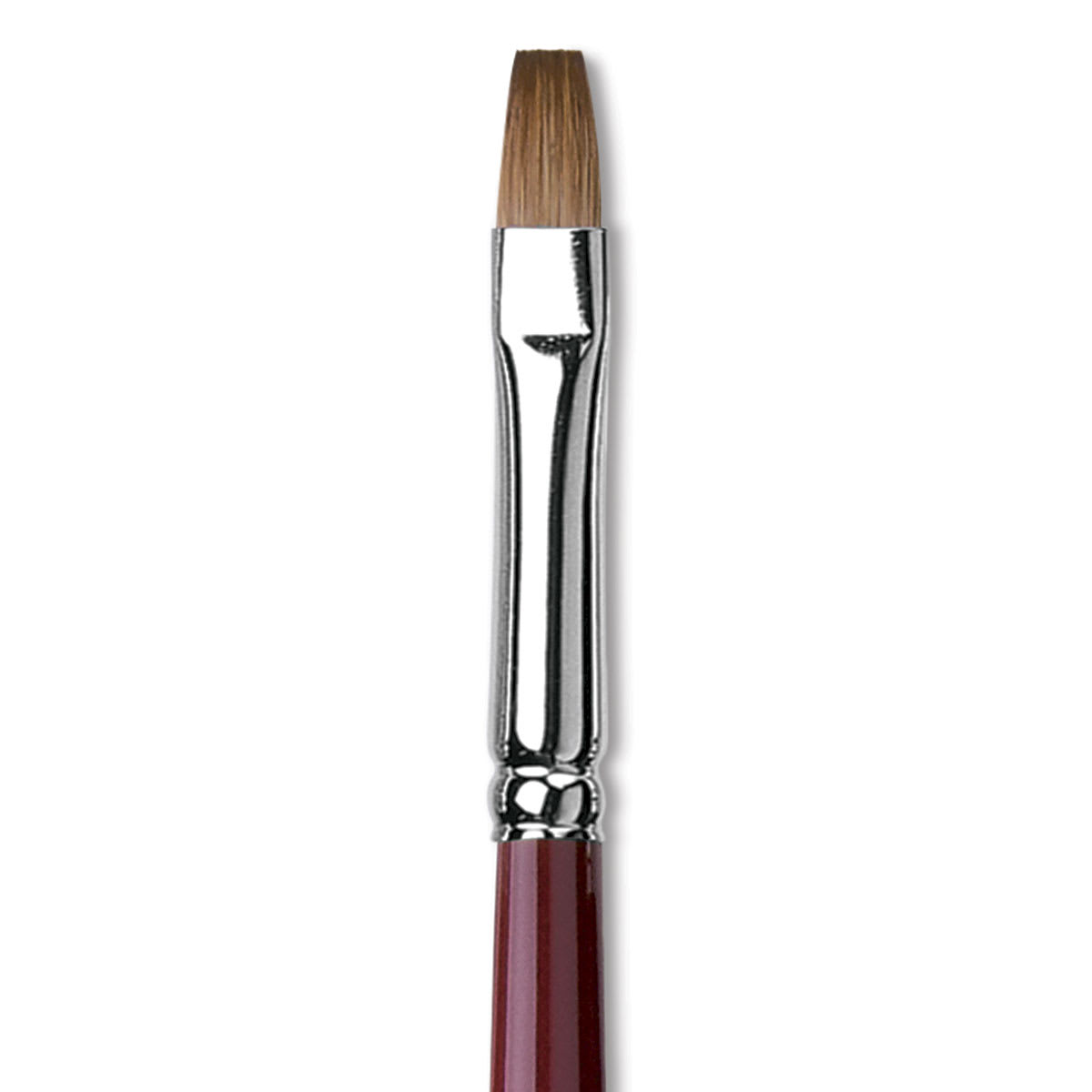 Da Vinci Kolinsky Red Oil Sable Brush - Bright, Long Handle, Size 6 close up