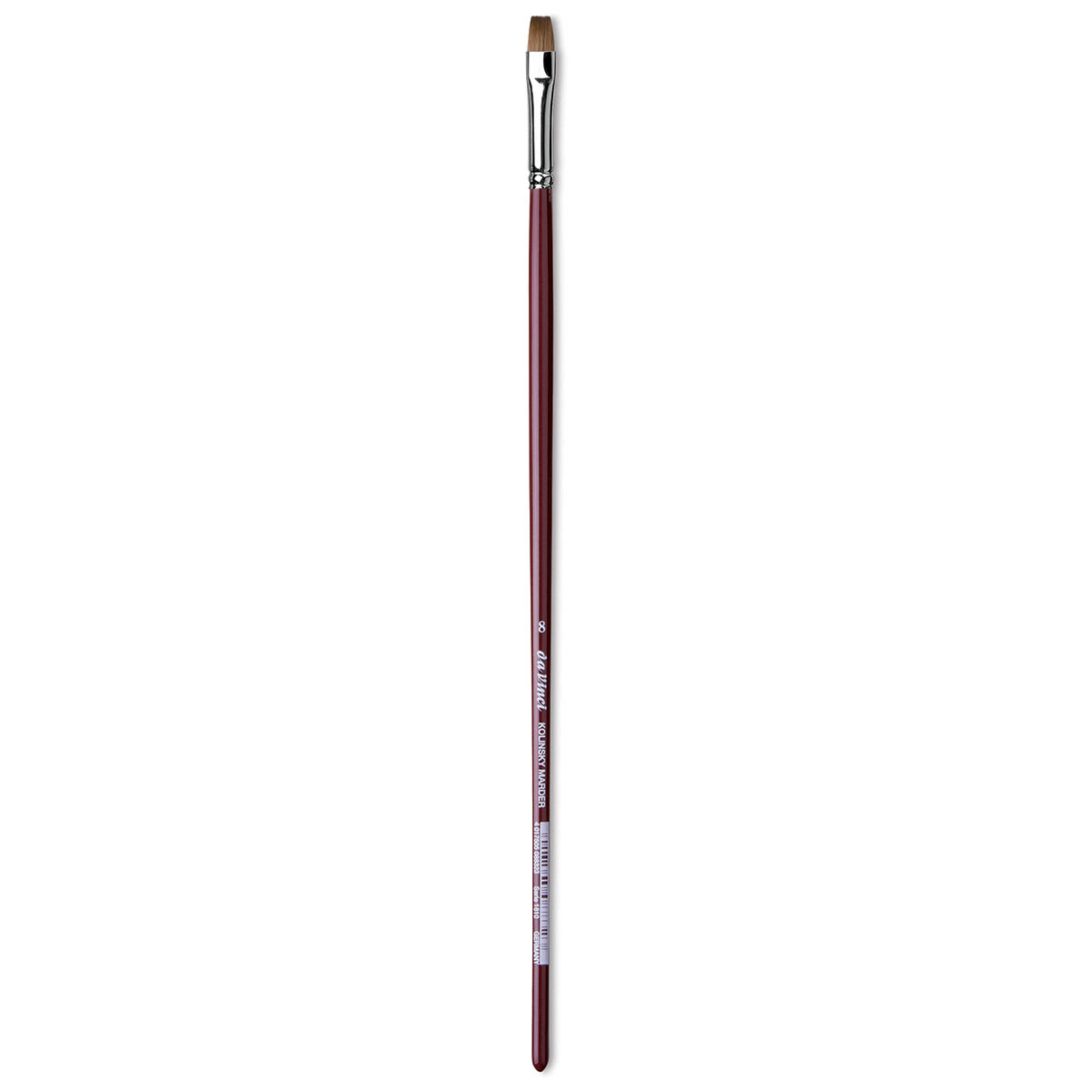 Da Vinci Kolinsky Red Oil Sable Brush - Bright, Long Handle, Size 8