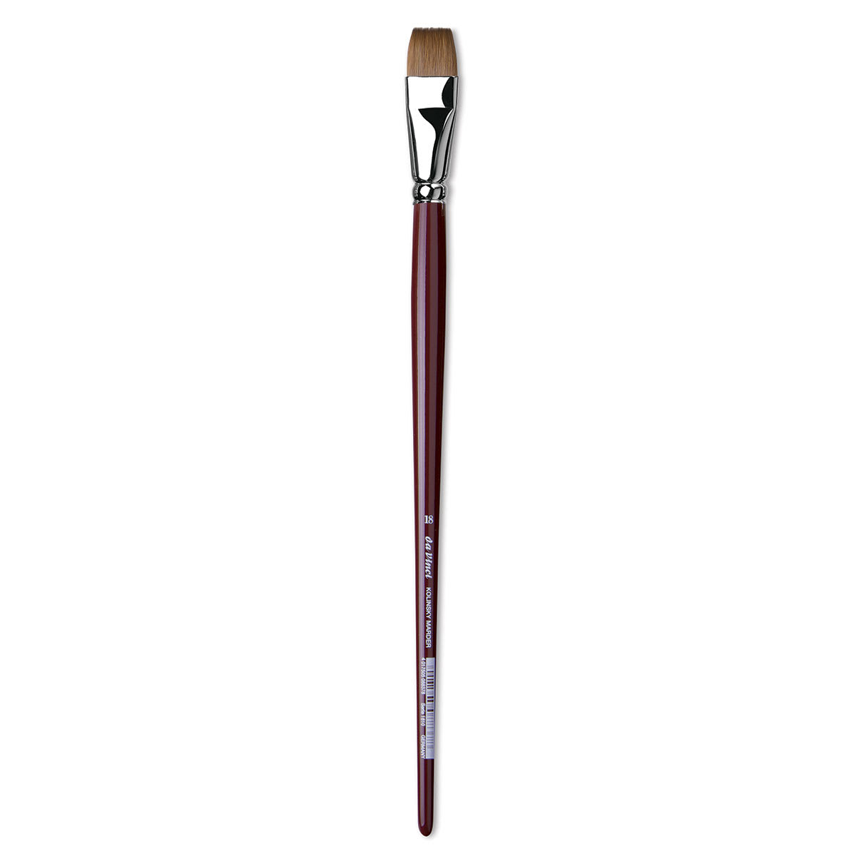 Da Vinci Kolinsky Red Oil Sable Brush - Bright, Long Handle, Size 18