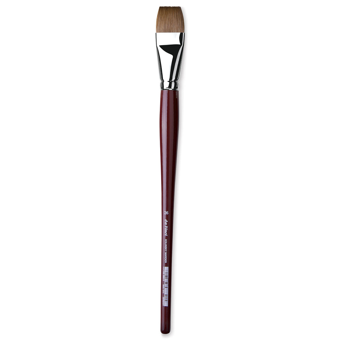 Da Vinci Kolinsky Red Oil Sable Brush - Bright, Long Handle, Size 26