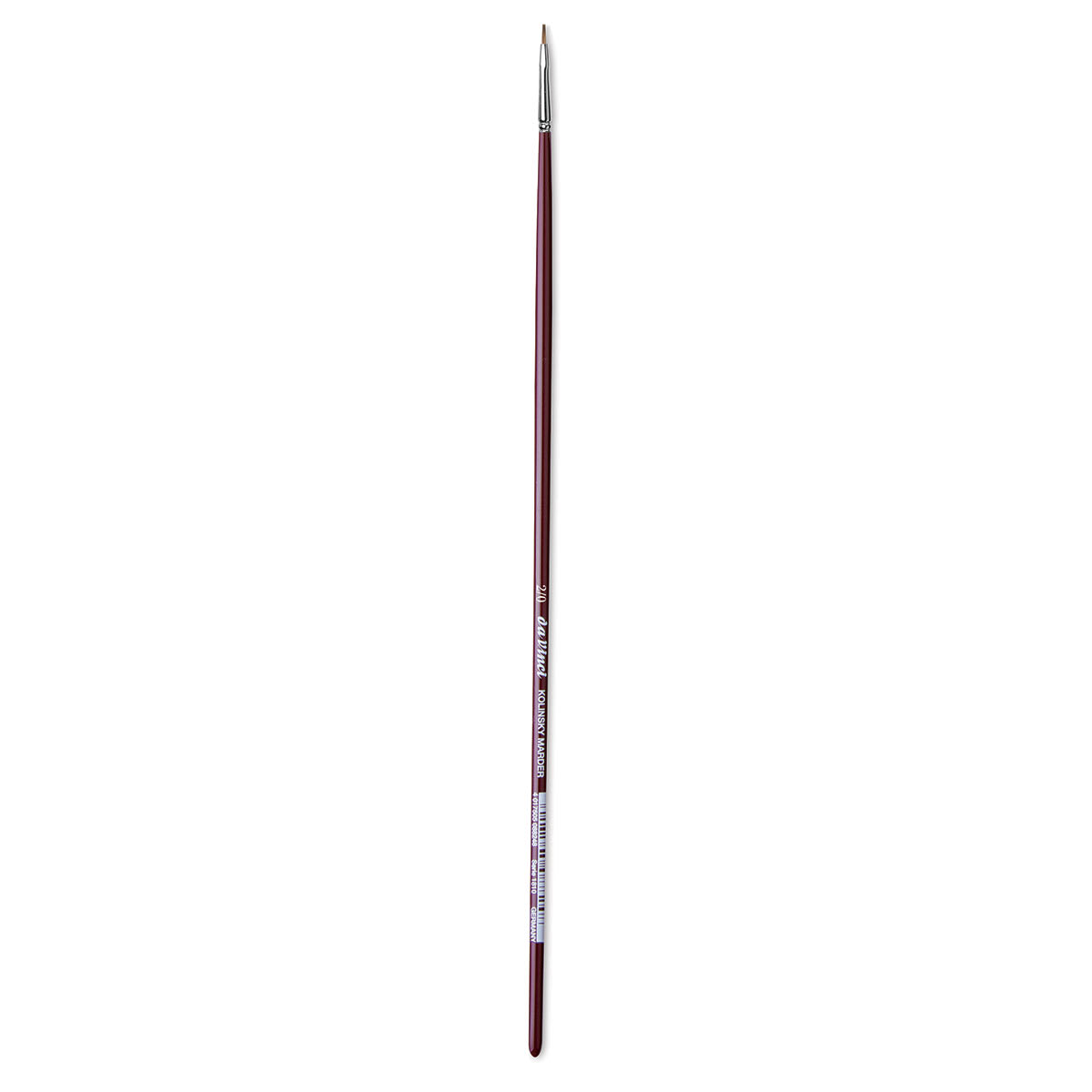 Da Vinci Kolinsky Red Oil Sable Brush - Bright, Long Handle, Size 2/0