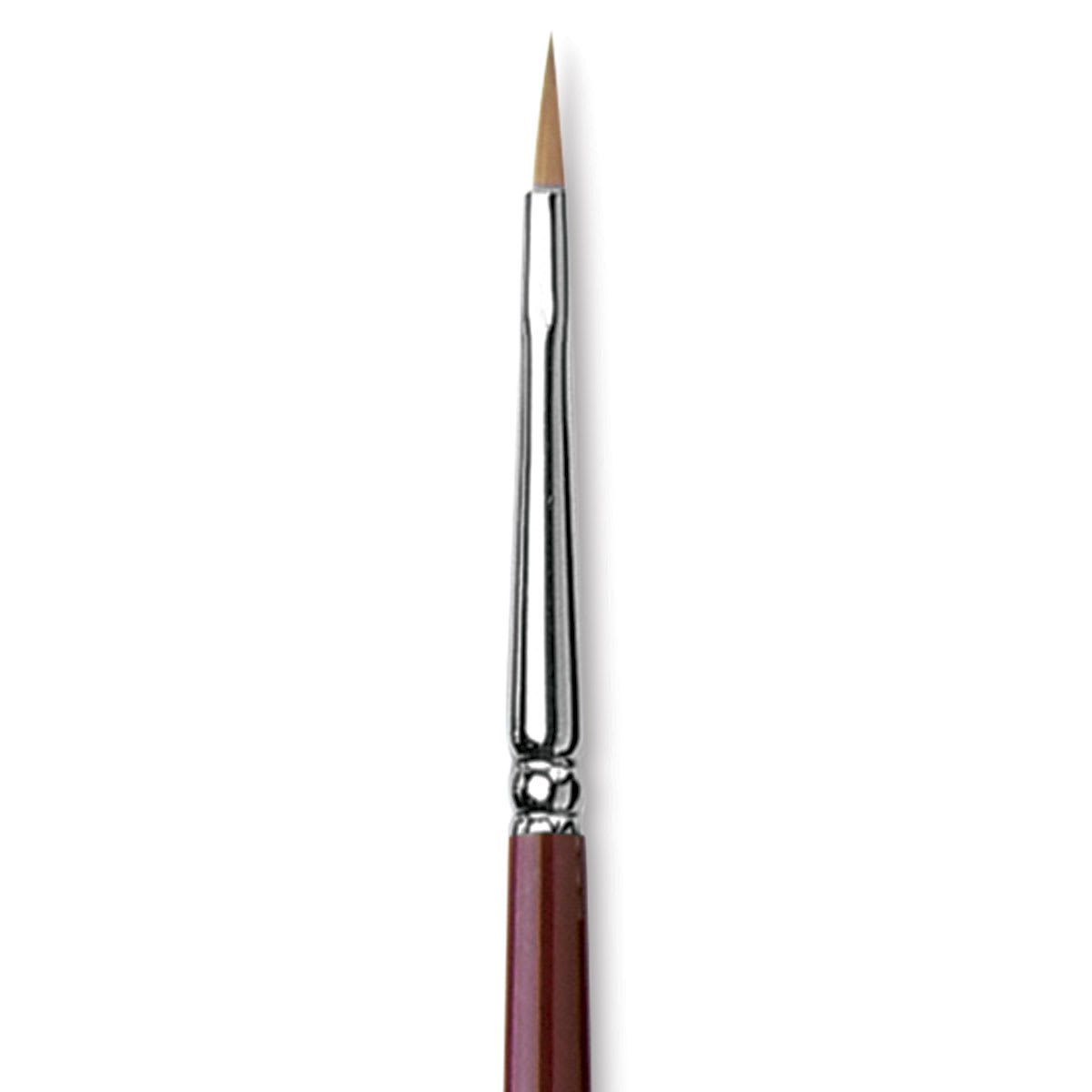 Da Vinci Kolinsky Red Oil Sable Brush - Filbert, Long Handle, Size 0 close up