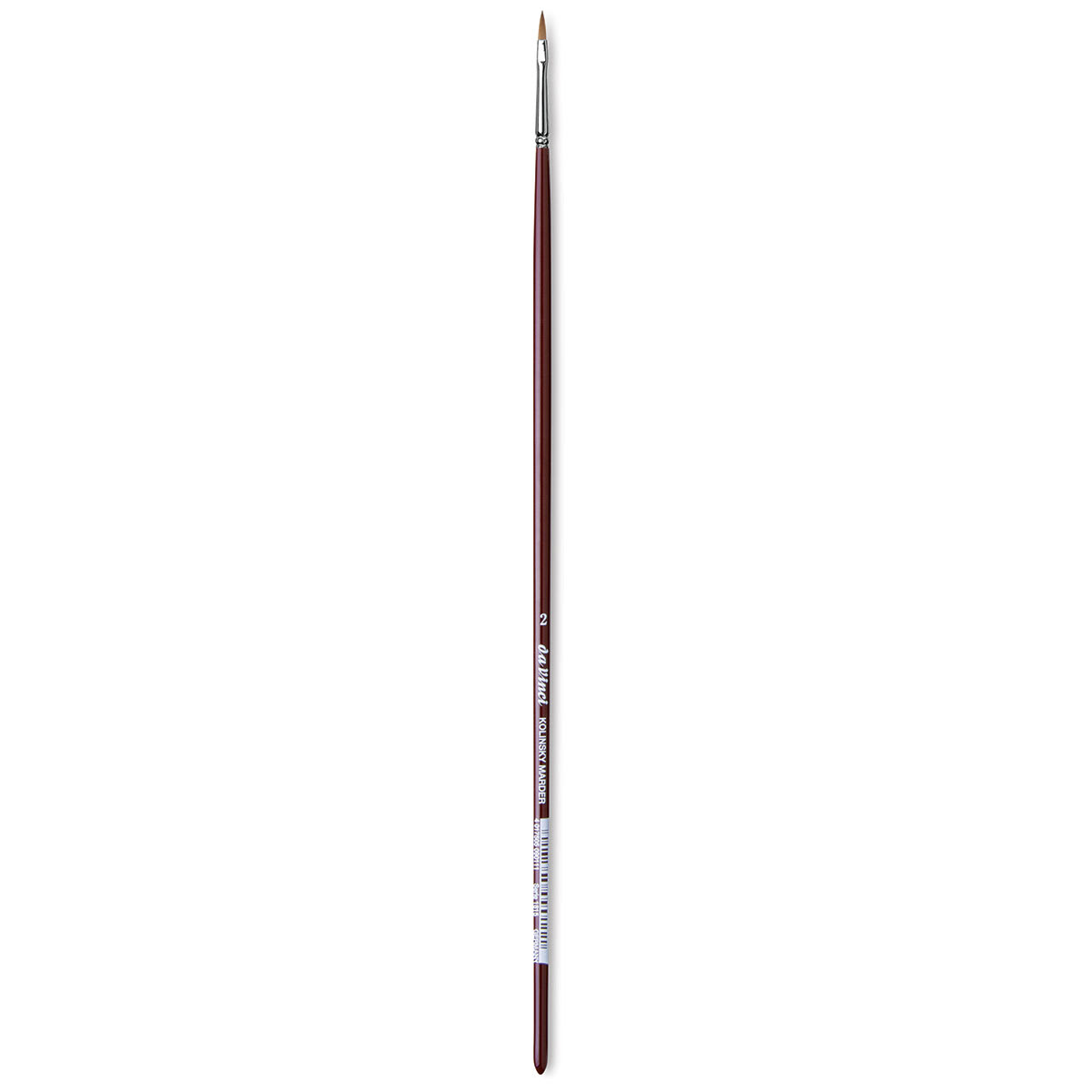 Da Vinci Kolinsky Red Oil Sable Brush - Filbert, Long Handle, Size 2