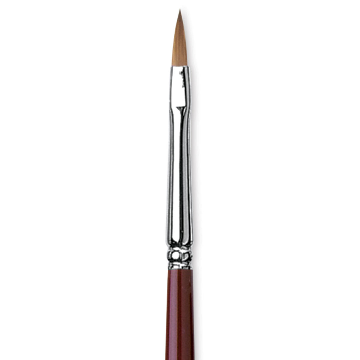 Da Vinci Kolinsky Red Oil Sable Brush - Filbert, Long Handle, Size 2 close up