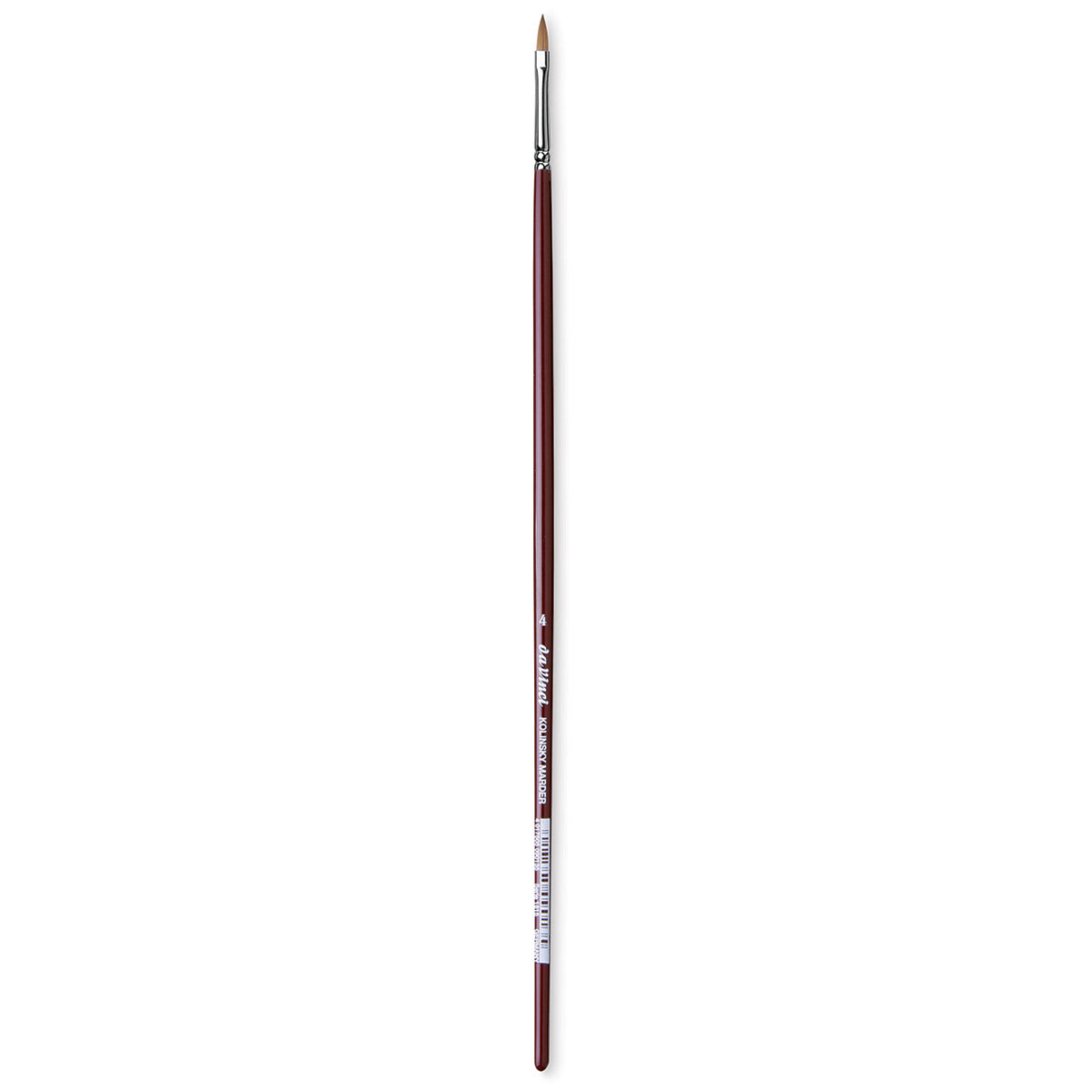 Da Vinci Kolinsky Red Oil Sable Brush - Filbert, Long Handle, Size 4