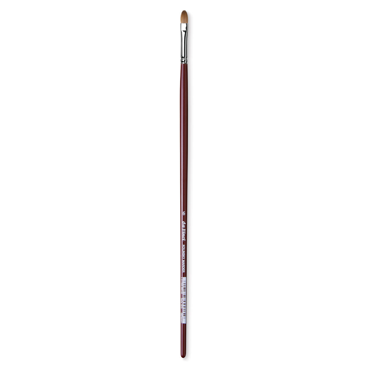 Da Vinci Kolinsky Red Oil Sable Brush - Filbert, Long Handle, Size 6