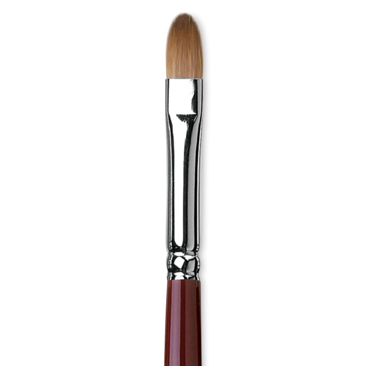 Da Vinci Kolinsky Red Oil Sable Brush - Filbert, Long Handle, Size 6 close up
